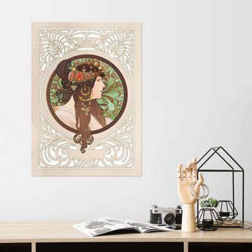 Posterlounge Wandfolie Alfons Mucha, Byzantinischer Kopf: Brünett, Vintage Malerei