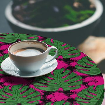 Abakuhaus Tischdecke Rundum-elastische Stofftischdecke, Tropisch Groß und detaillierte Blätter