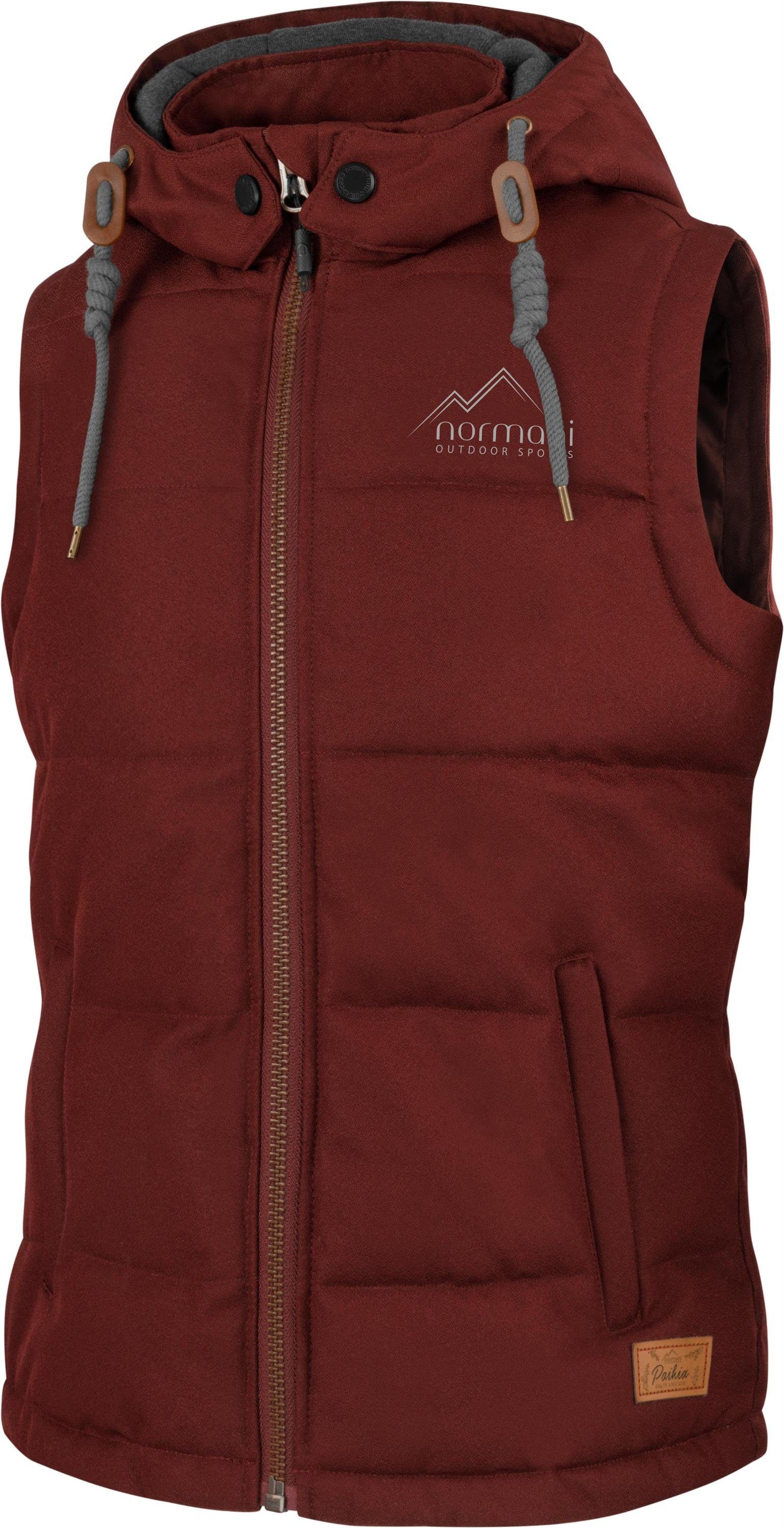 normani Funktionsweste Damen Winter-Steppweste Paihia Winddichte Winterweste mit Kapuze, Stehkragen und Seitentaschen