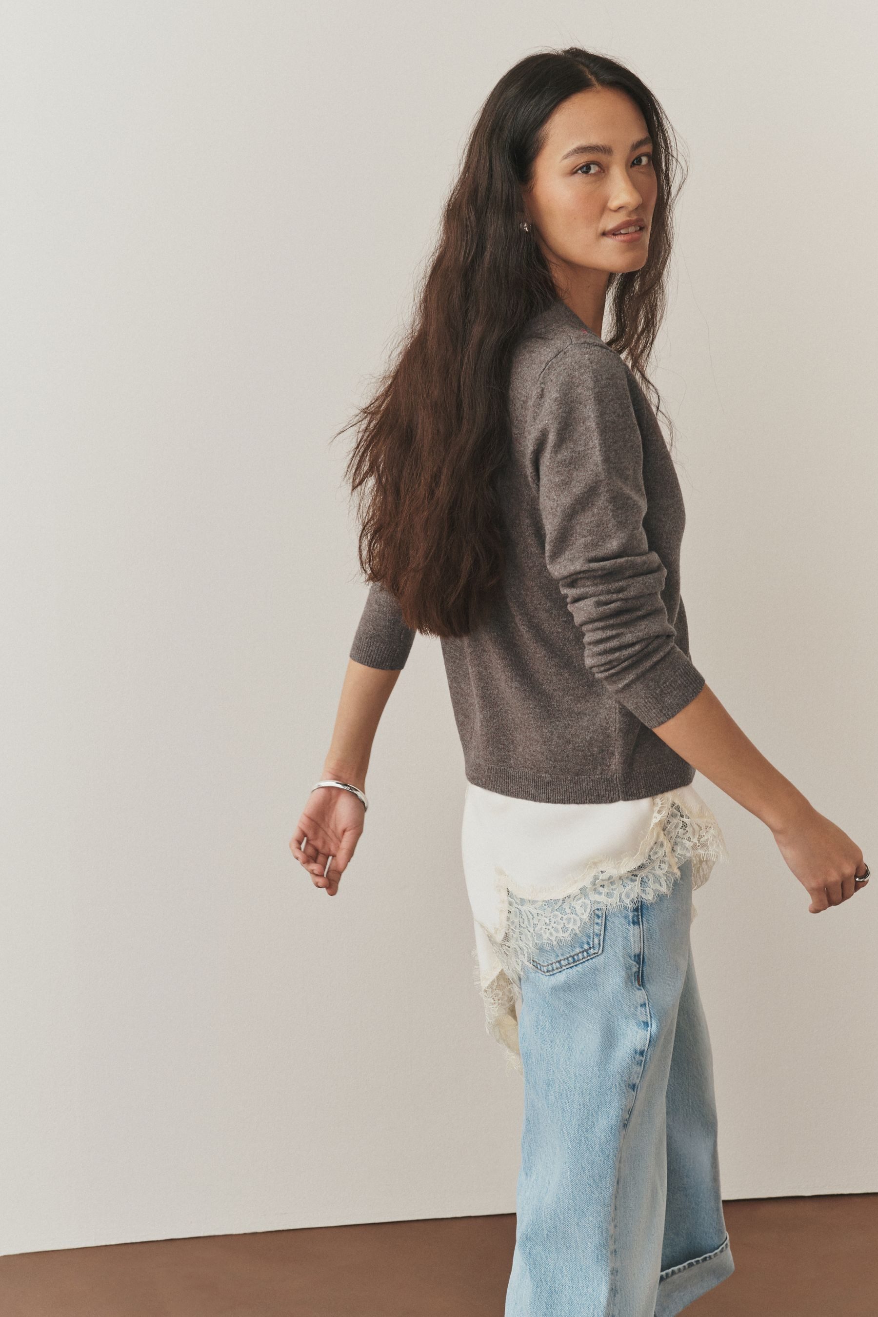 Next Cardigan Superweiche Strickjacke mit V-Ausschnitt (1-tlg)