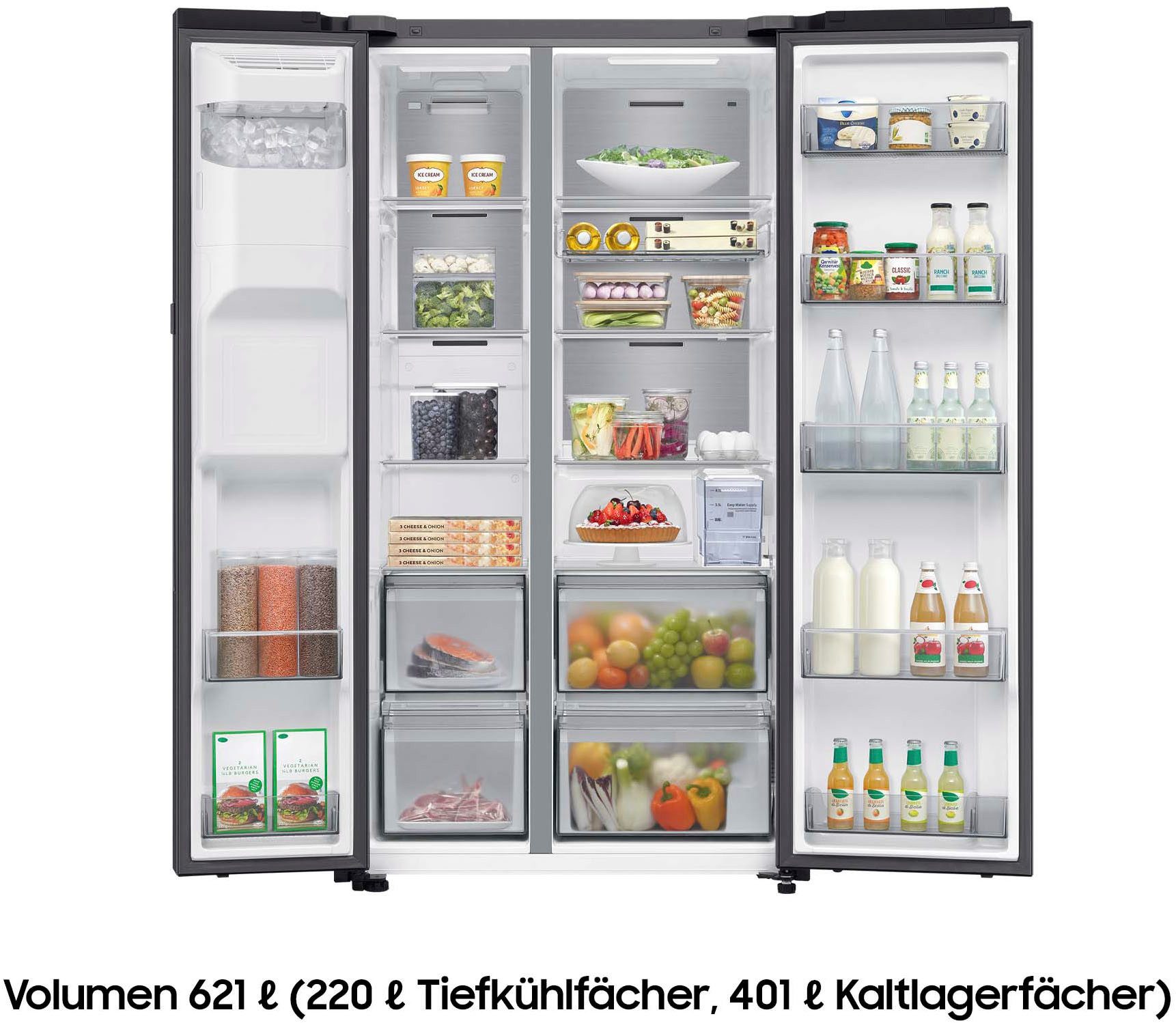Samsung Side-by-Side RS94F RS90F65EDF, 178,4 cm hoch, 91,2 cm breit, Separate Temperaturregelung für Kühl- und Gefrierbereich