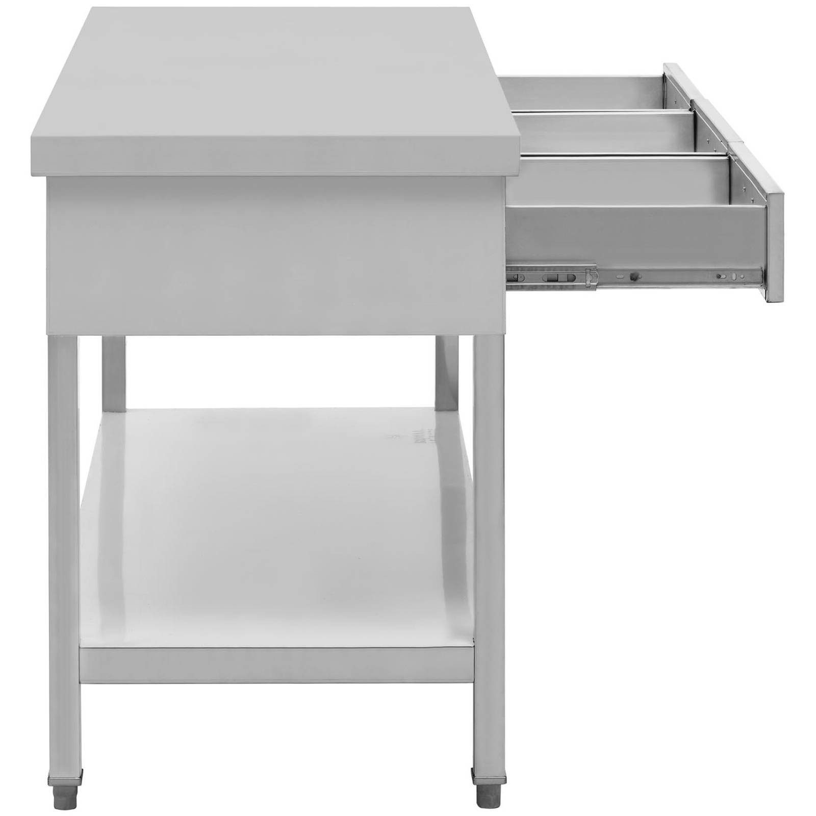 Royal Catering Arbeitstisch 150 x 60 cm Edelstahltisch mit Schubladen Gastro Edelstahl 400 kg – Bild 4 von 5