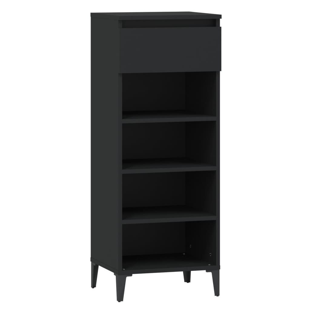 vidaXL Schuhregal Schuhregal Schwarz 40x36x105 cm Holzwerkstoff, 1-tlg.