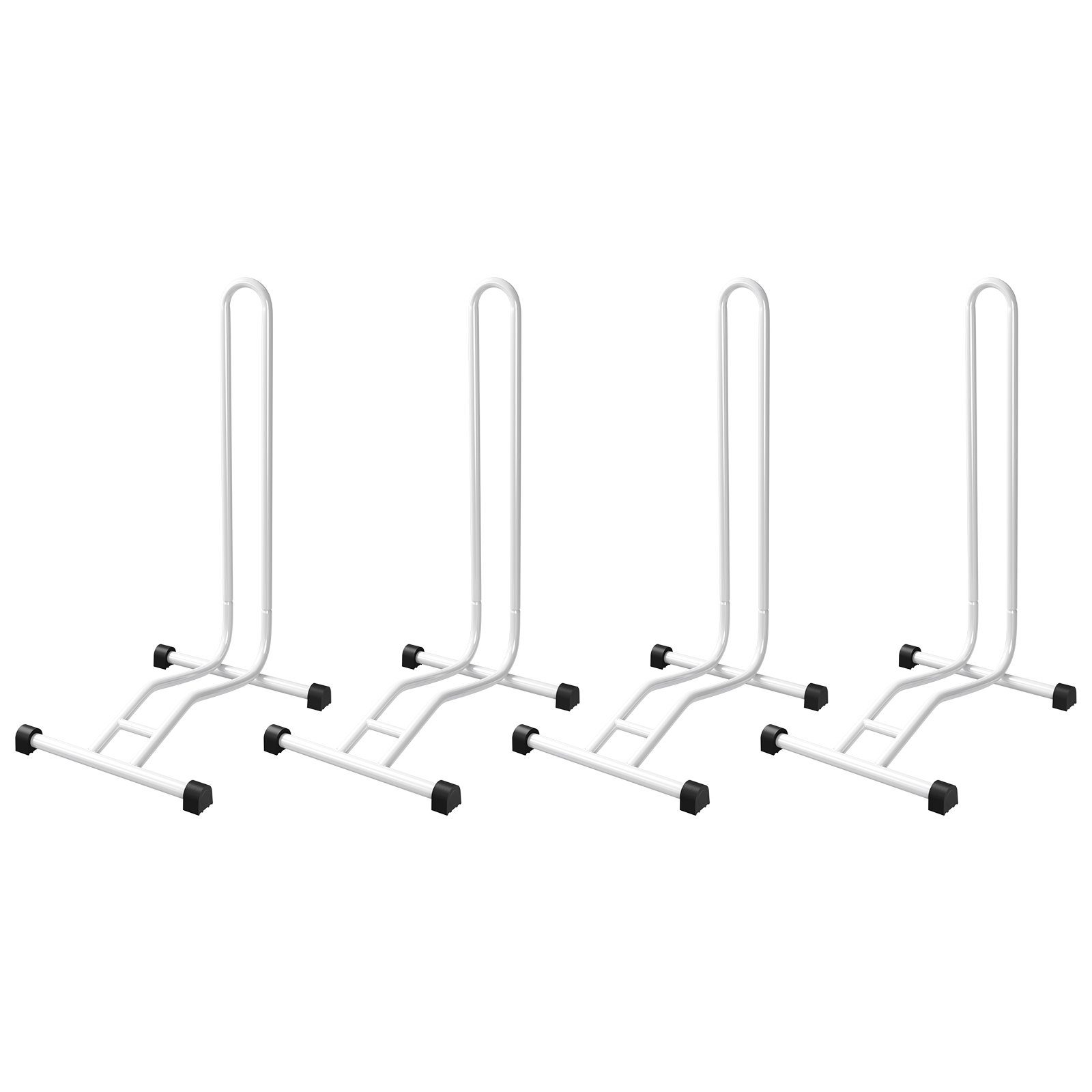 Fahrradhalter 4 x Fahrradständer - Stahl, sicherer Stand - Farbe weiß