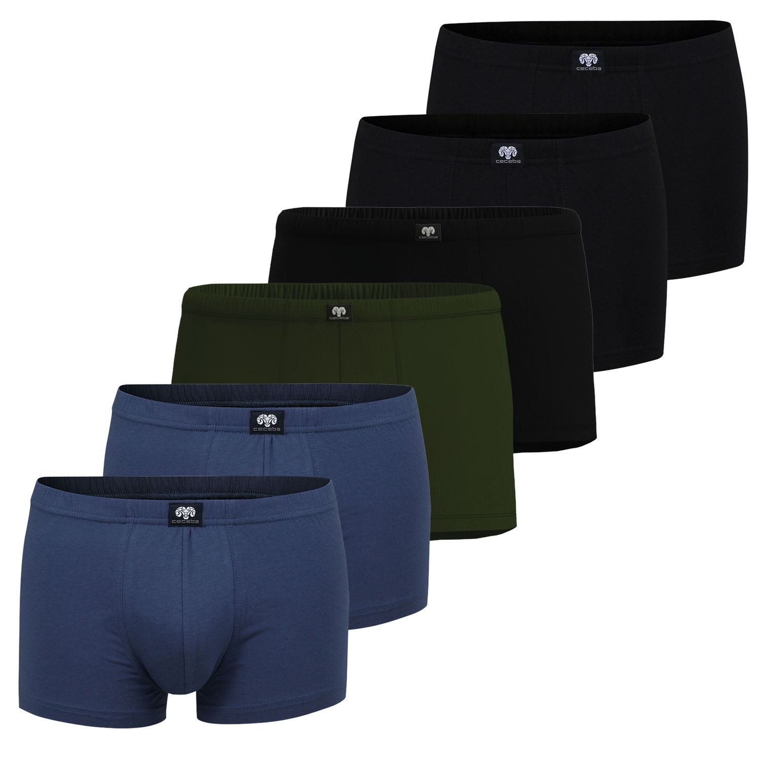 CECEBA Boxershorts Daytona (6-St) ohne Eingriff, aufgedoppelter Frontbereich, im 6er Pack