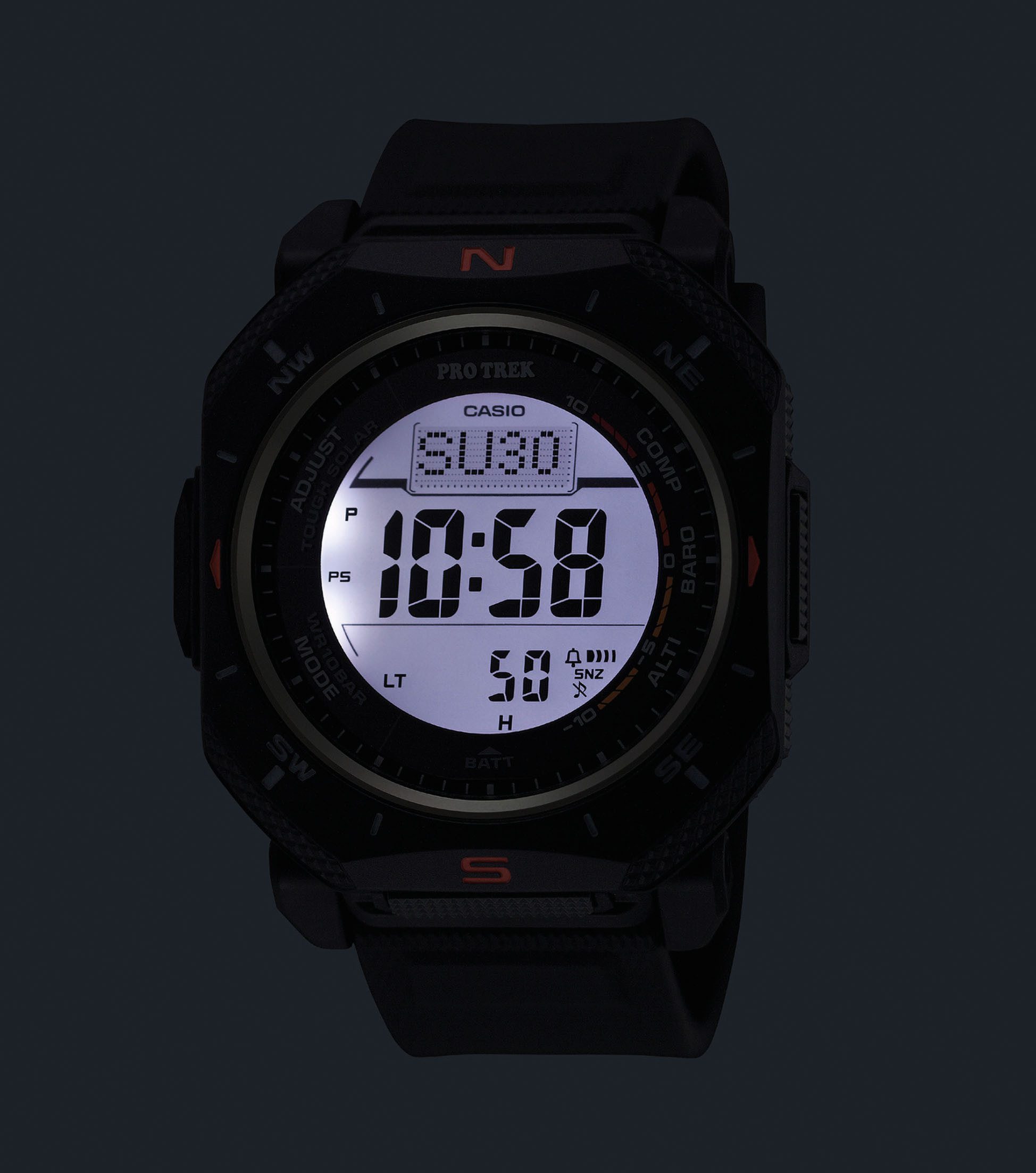 CASIO PRO TREK Multifunktionsuhr PRG-69-1ER, Armbanduhr, Herrenuhr, digital, automatischer Kalender, Thermometer
