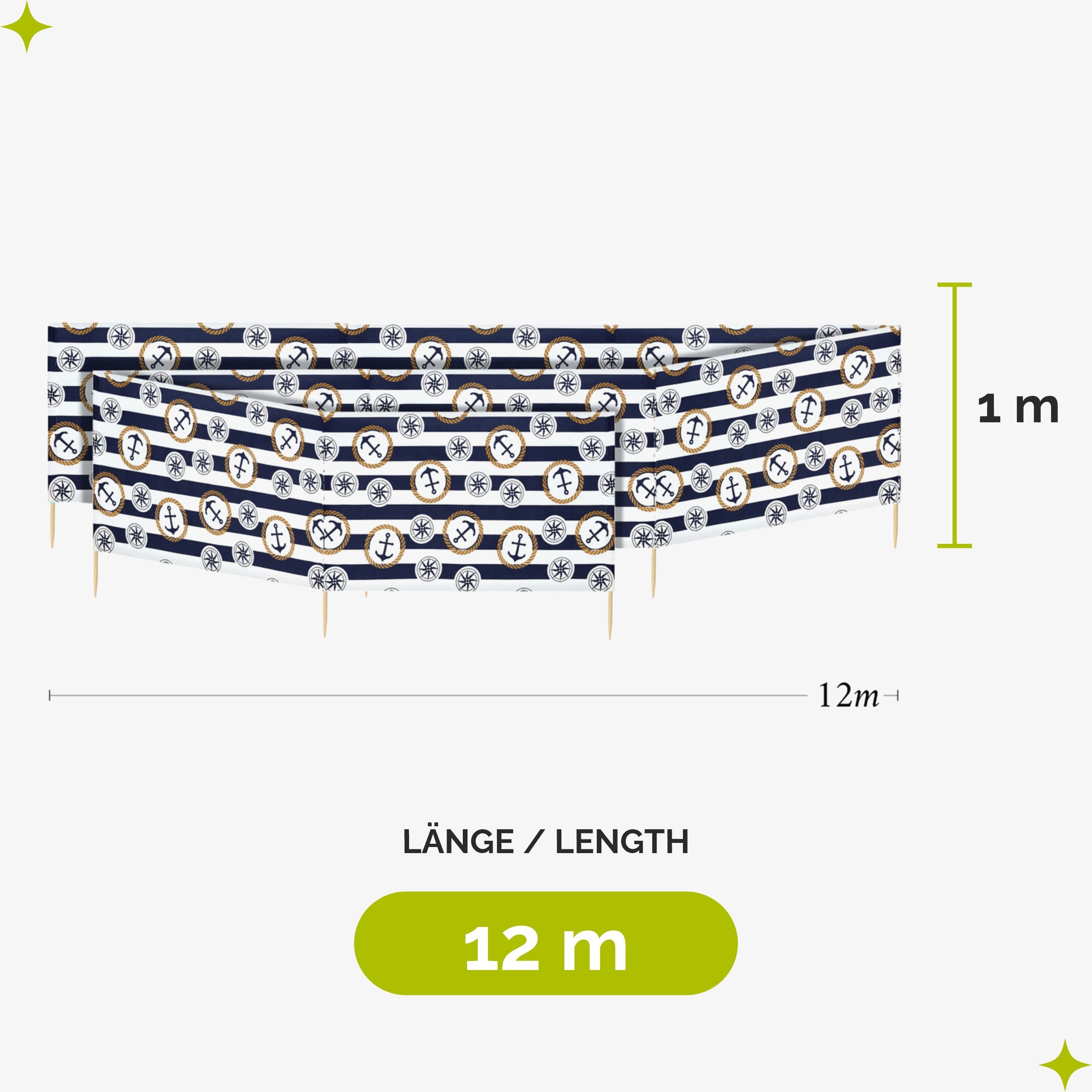 Garronda Windschutz Strand Sichtschutz 12m lang günstig online kaufen
