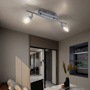 etc-shop LED Deckenleuchte, LED-Leuchtmittel fest verbaut, Warmweiß, Deckenleuchte Deckenstrahler Wohnzimmer 2 flammig