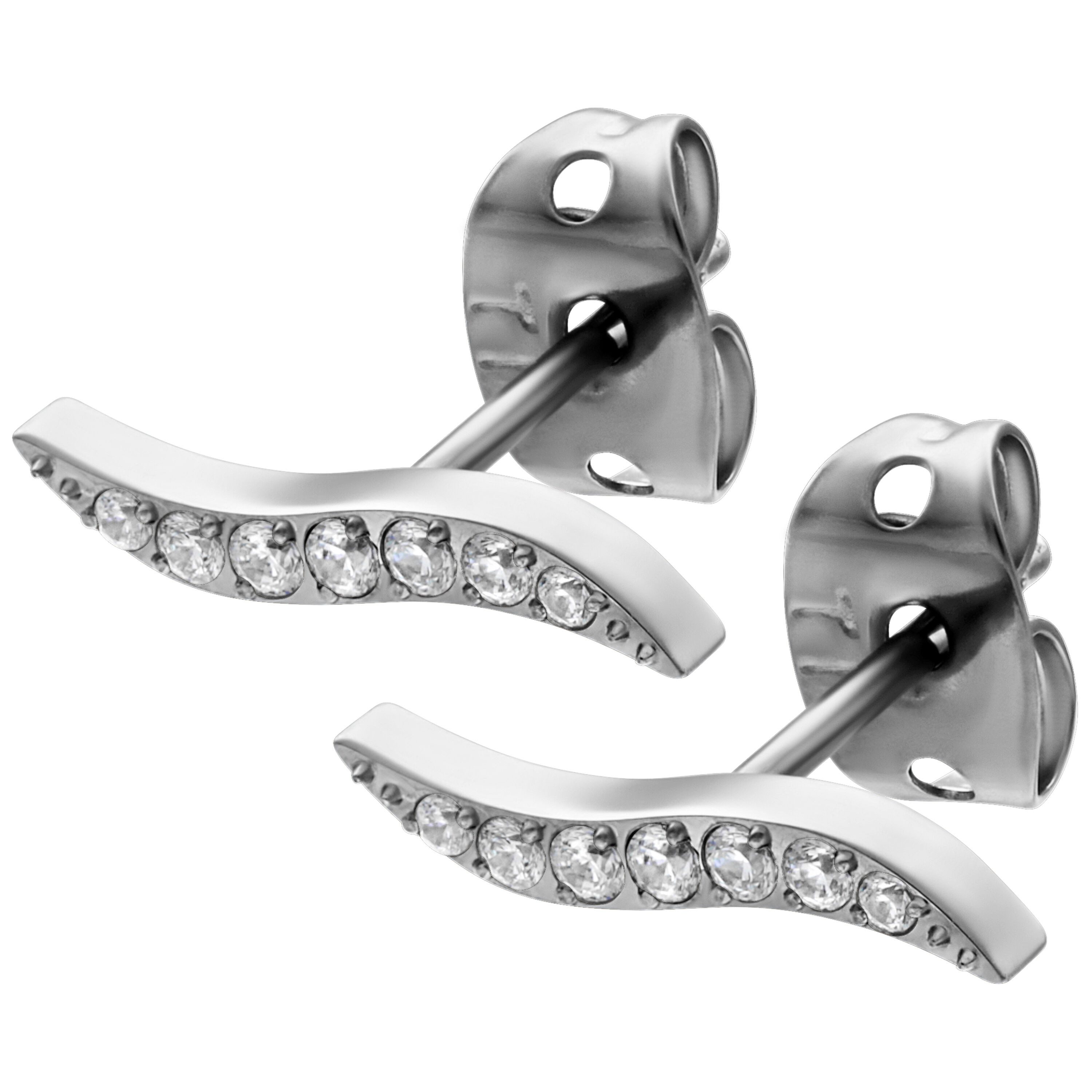 Paar Ohrstecker Set Crystals Earstuds - Silber