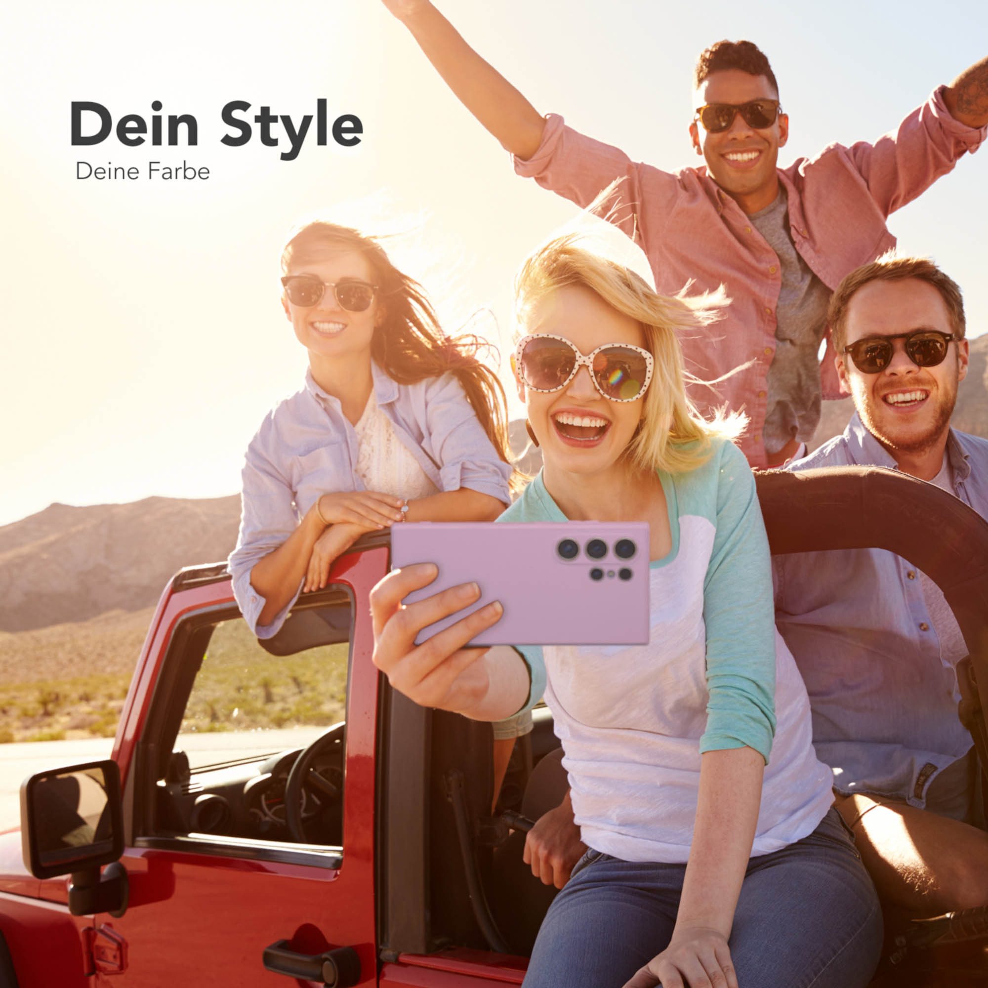 EAZY CASE Handyhülle für Samsung Galaxy S24 Ultra Hülle Silikon 6,8 Zoll, Hülle mit Kameraschutz Handycase Soft Smart Slimcover Lila / Flieder