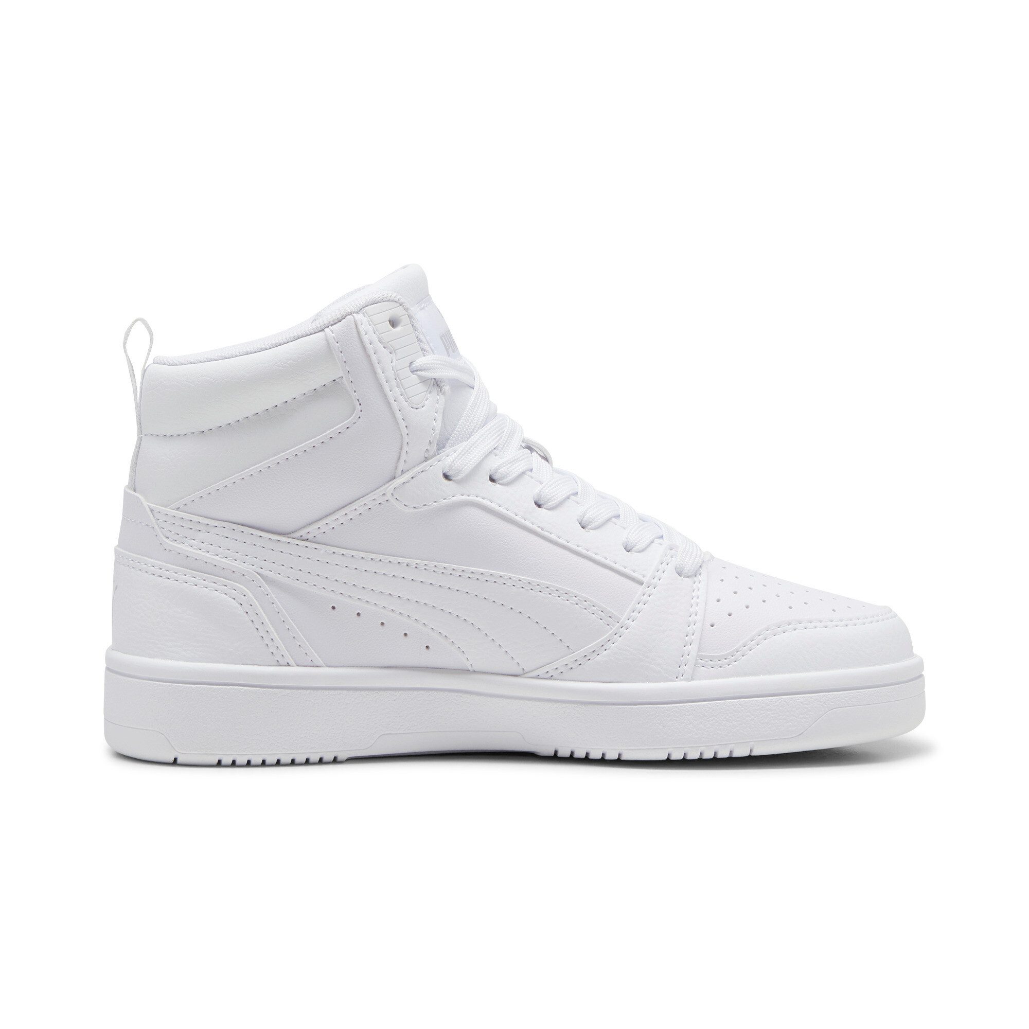 PUMA REBOUND V6 MID JR Sneaker knöchelhoch, retro-inspiriertes Design, mit SOFTFOAM+ Dämpfung