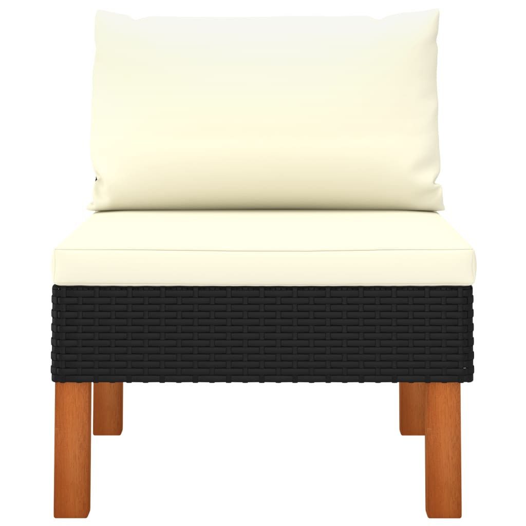 Mittelsofa Poly Rattan Und Eukalyptus Massivholz günstig online kaufen