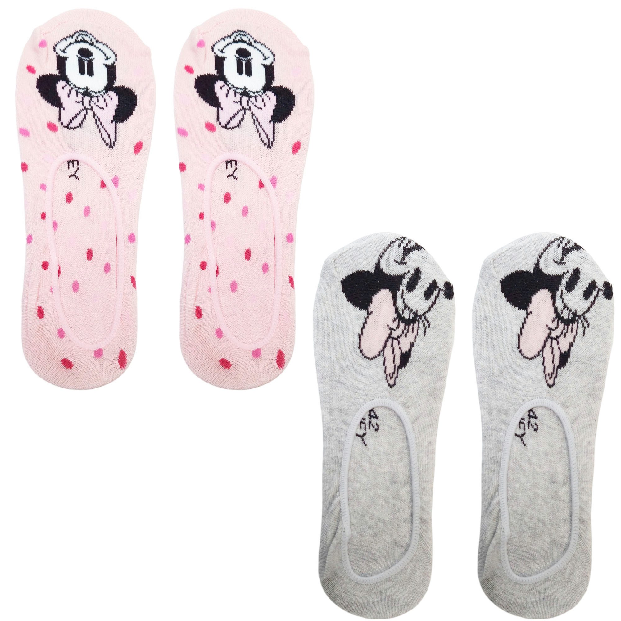 Disney Шкарпетки Disney Minnie Maus 2er Set Damen Kurzsocken Füßlingen Gr. 35 bis 42 (2-Paar, Spar-Set)