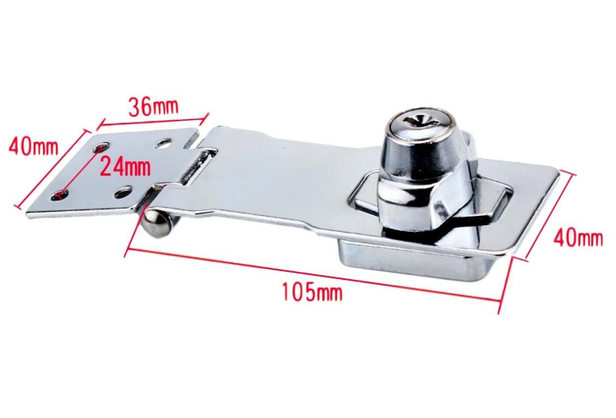 BAYLI Verschluss-Überfalle 105mm x 40mm abschließbare Überfalle mit Schloss und 2x Schlüssel