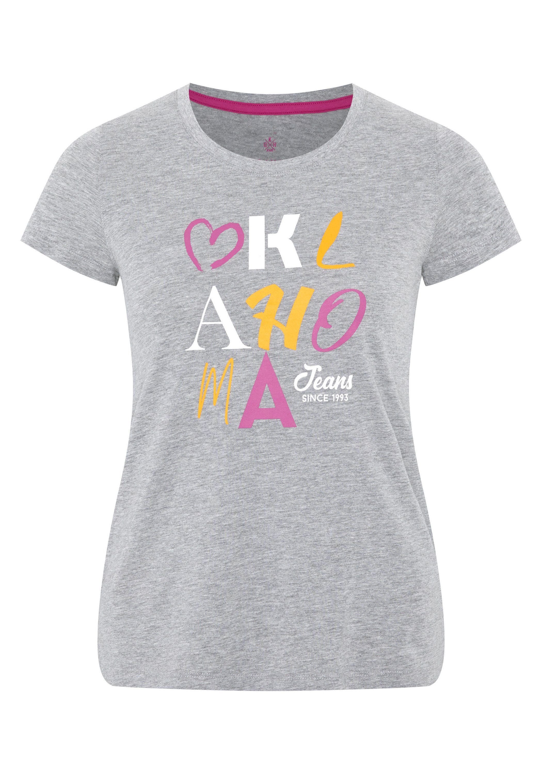 Oklahoma Jeans Print-Shirt in feminin taillierter Passform günstig online kaufen