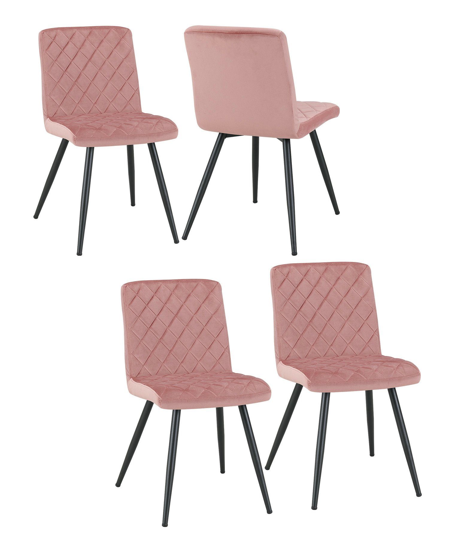 Duhome Esszimmerstuhl, 4er Set Esszimmerstuhl Polsterstuhl Stoff Samt Stuhl  gesteppt Metallbeine online kaufen | OTTO