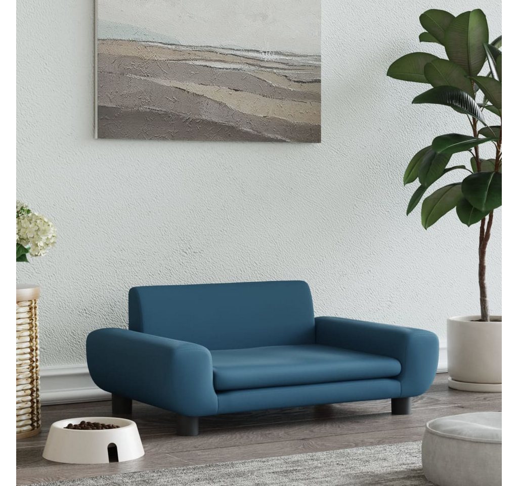Thumbnail - vidaXL Tierbett, Hundebett Blau 70x45x33 cm Samt