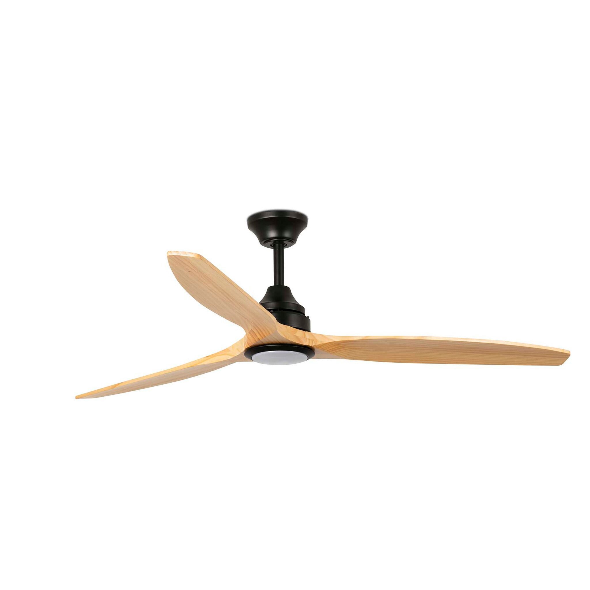 FARO Barcelona Deckenventilator DC Deckenventilator Alo Schwarz mit LED & Fernbedienung, Timer
