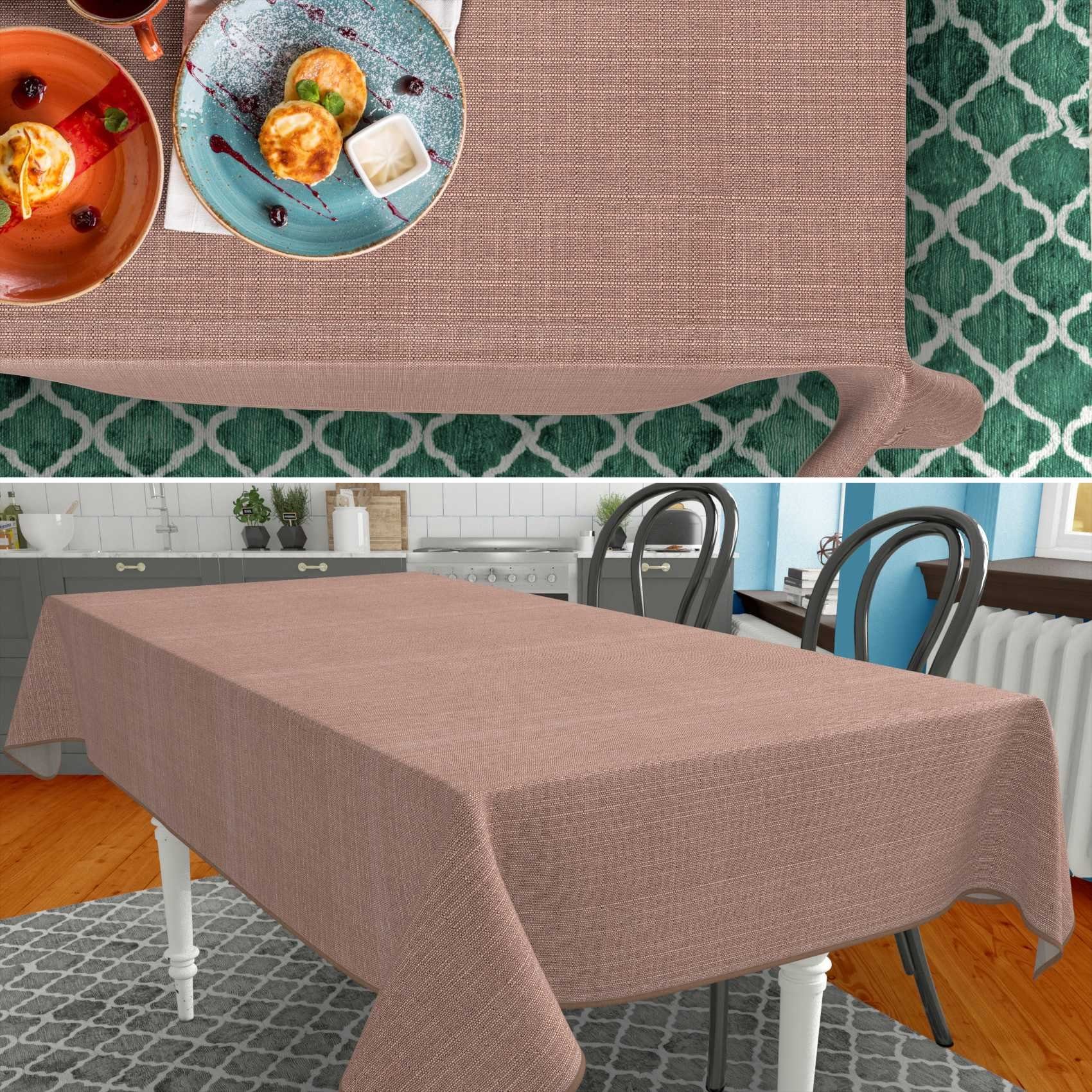 ANRO Tischdecke aus Stoff UNI Farben wasserabweisend Tischtuch Tischwäsche günstig online kaufen