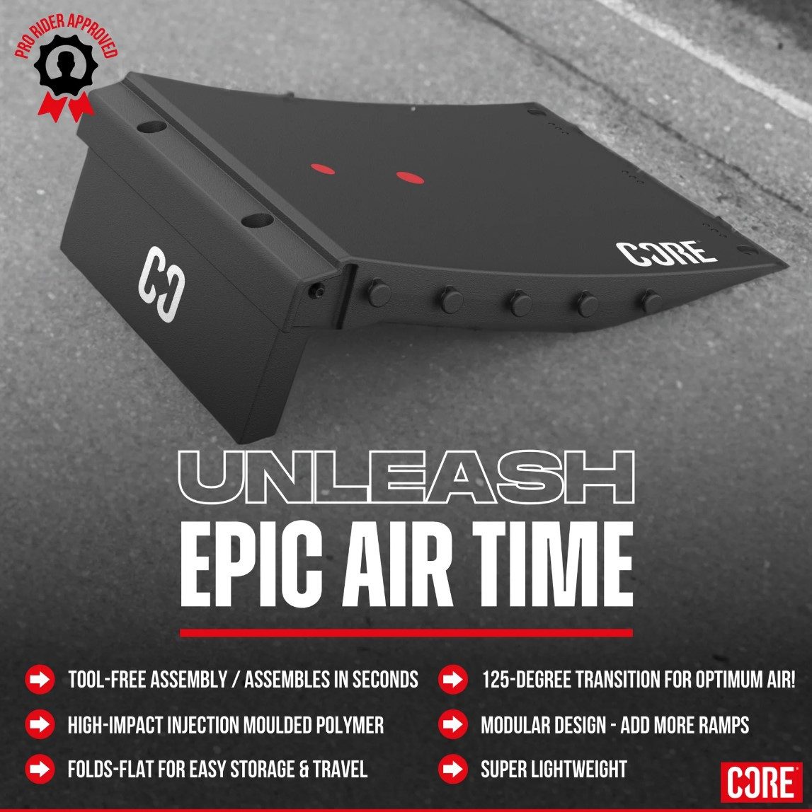 Core Action Sports Stuntscooter Core Mini Kicker (Faltbar) Stunt Scooter Skate Bmx Rampe