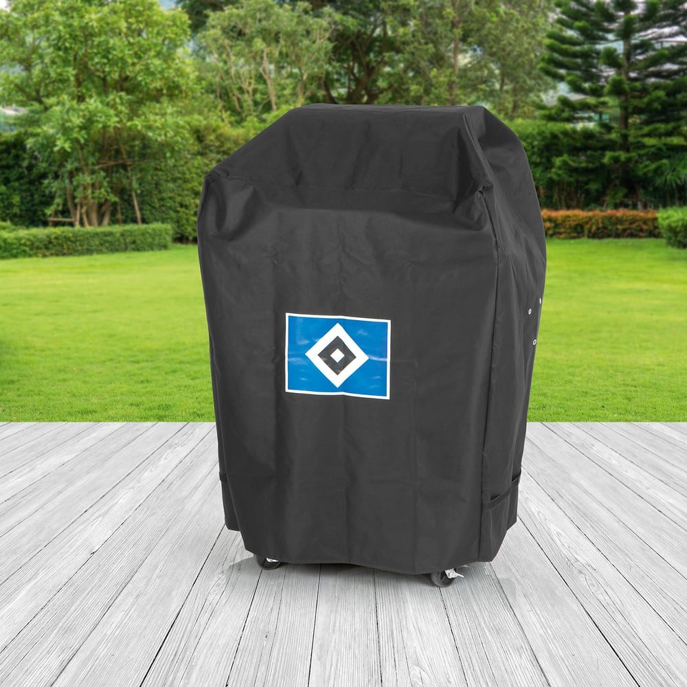HSV Grillabdeckung Größe L – Wetterschutzhaube Aus Polyester, Mit Logo, Für Grills Bis Ca. 95 X 60 X 100 Cm