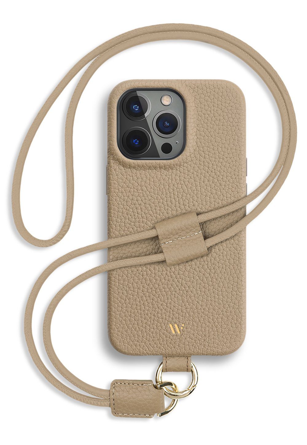 wiiuka Handykette skiin LOOP Hülle für iPhone 15 Pro, Handyhülle / Kette, Handgefertigt - Deutsches Leder, Premium Case