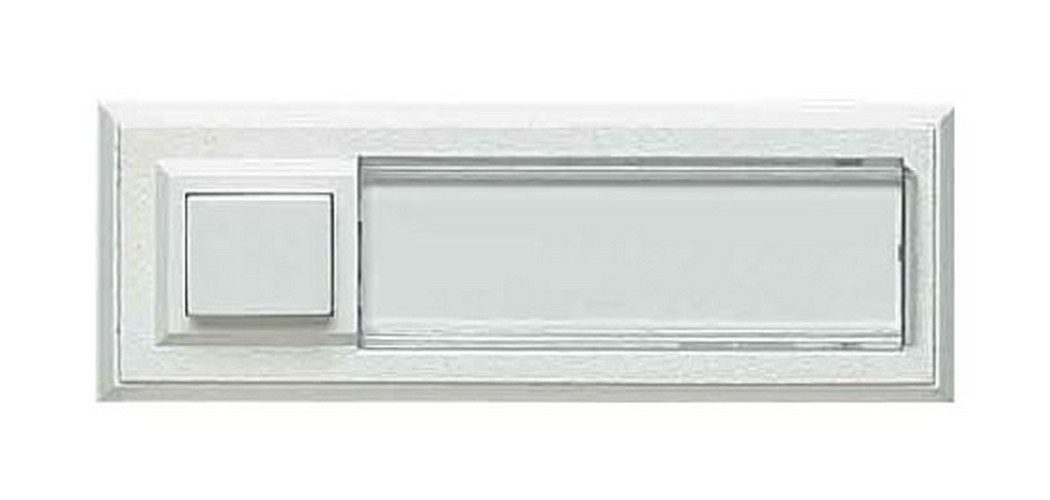 GROTHE Türklingelknopf, Klingeltaster Kunststoff weiß Aufputz eckig mit Namensschild 18 mm