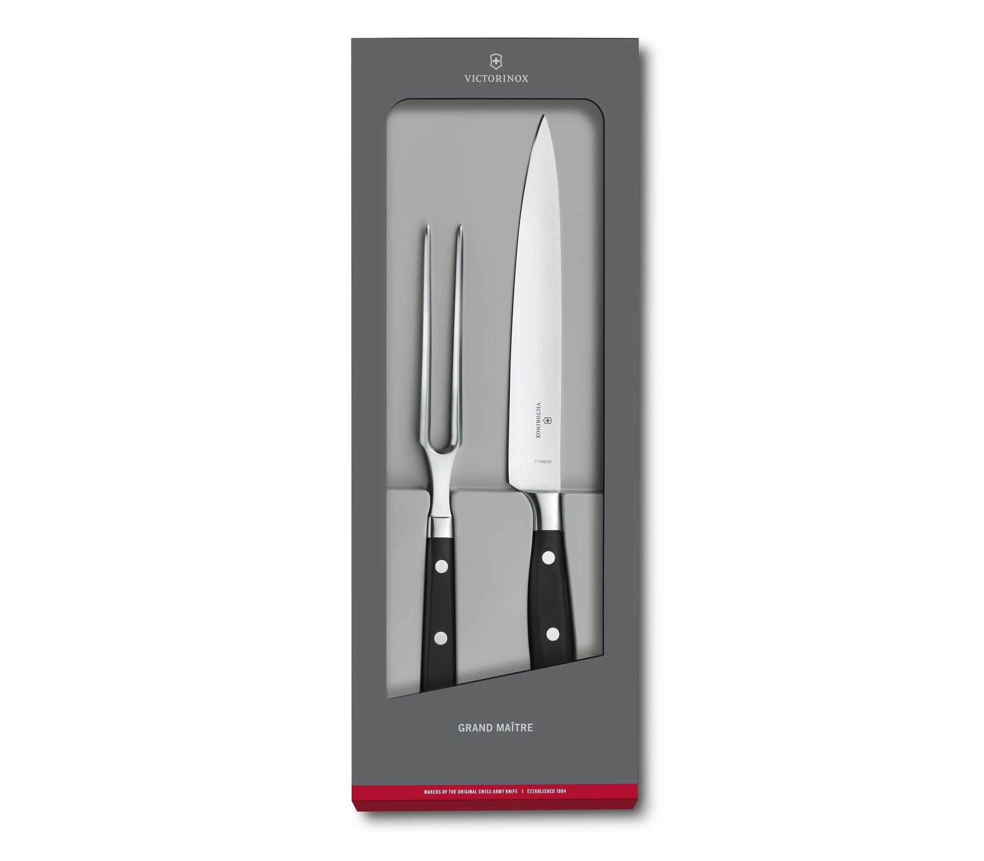 Victorinox Messer-Set Grand Maître Tranchiermesser 7.7243.2 Fleisch- und Bratengabel (Set, 2-tlg)
