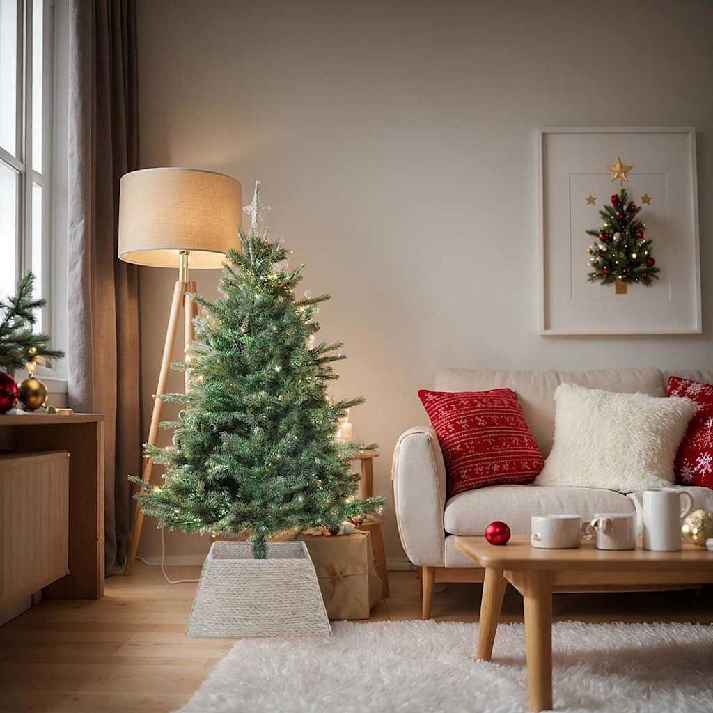 furnicato Weihnachtsbaumdecke Weihnachtsbaumkragen Weiß 60 x 60 x 28 cm Wasserhyazinthe