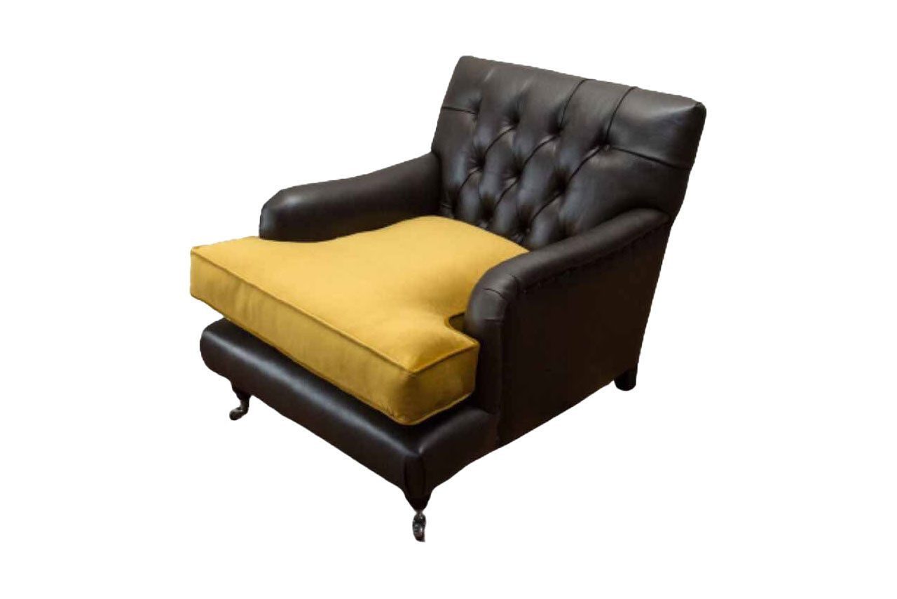 Xlmoebel Sessel Leder Lounge Sessel in Braun mit luxuriösem Design (Sessel), Hergestellt in Europa