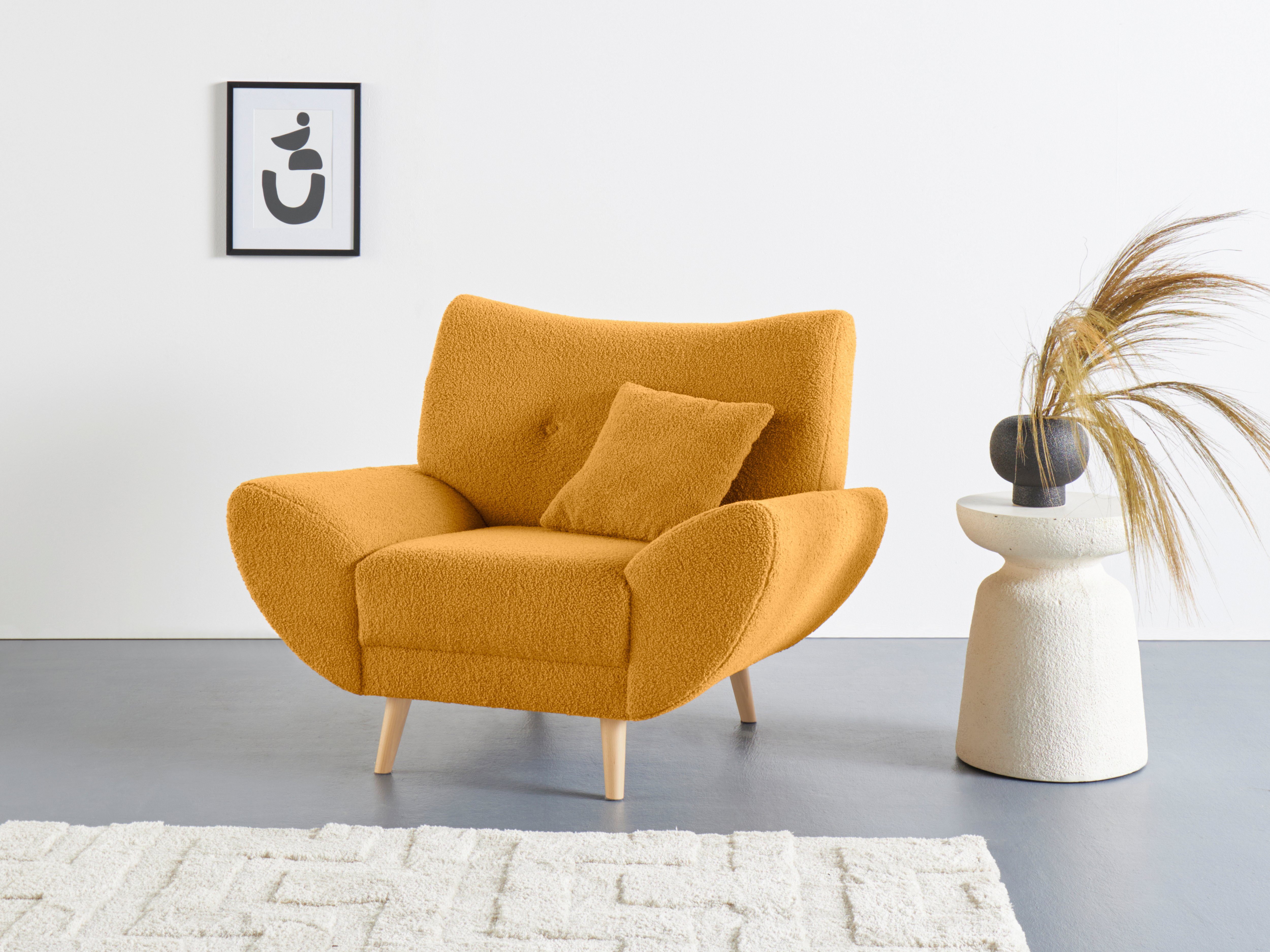 Home affaire Sessel Basta komfortable Wellenunterfederung, Breite 112cm