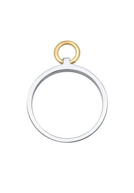 Elli Fingerring Bandring Kreis Anhänger Bi-Color Geo 925 Silber, Kreis