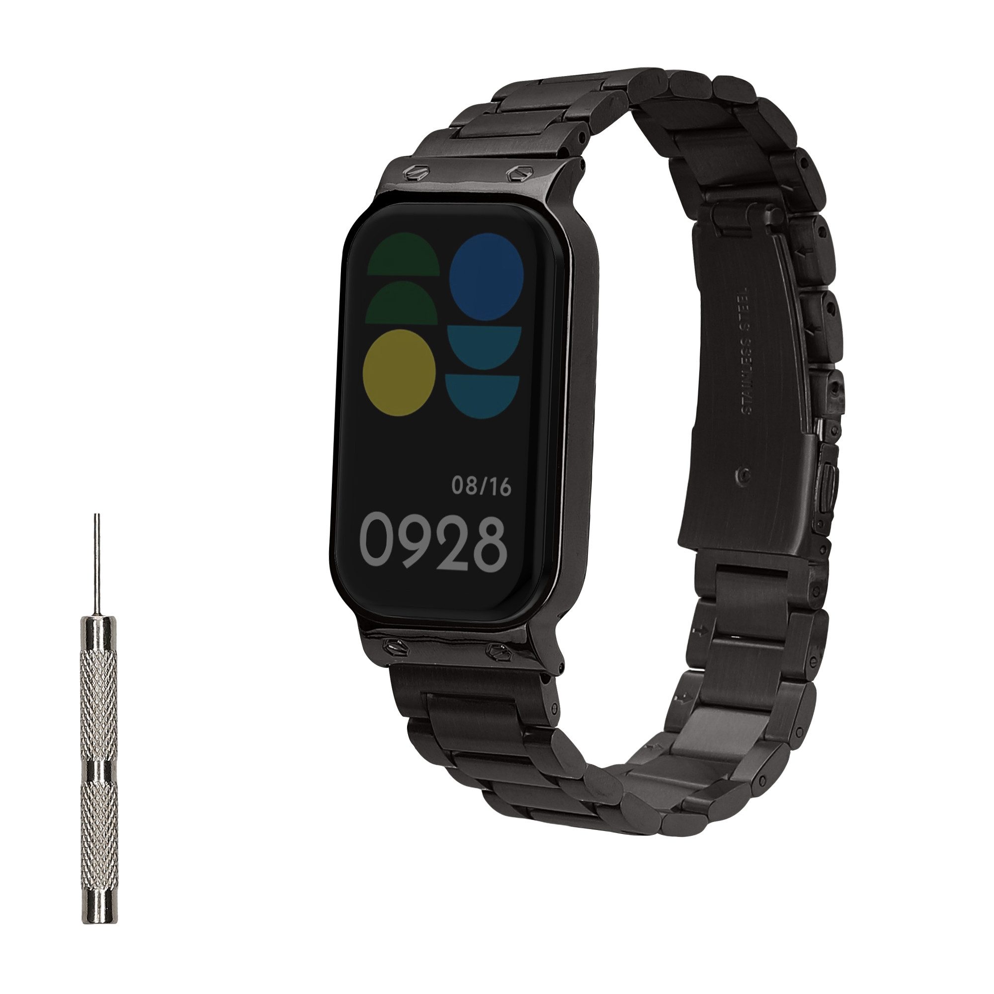 Edelstahl Uhrenarmband für Xiaomi Smart Band 8 Active / Redmi Band 2 Smartwatch