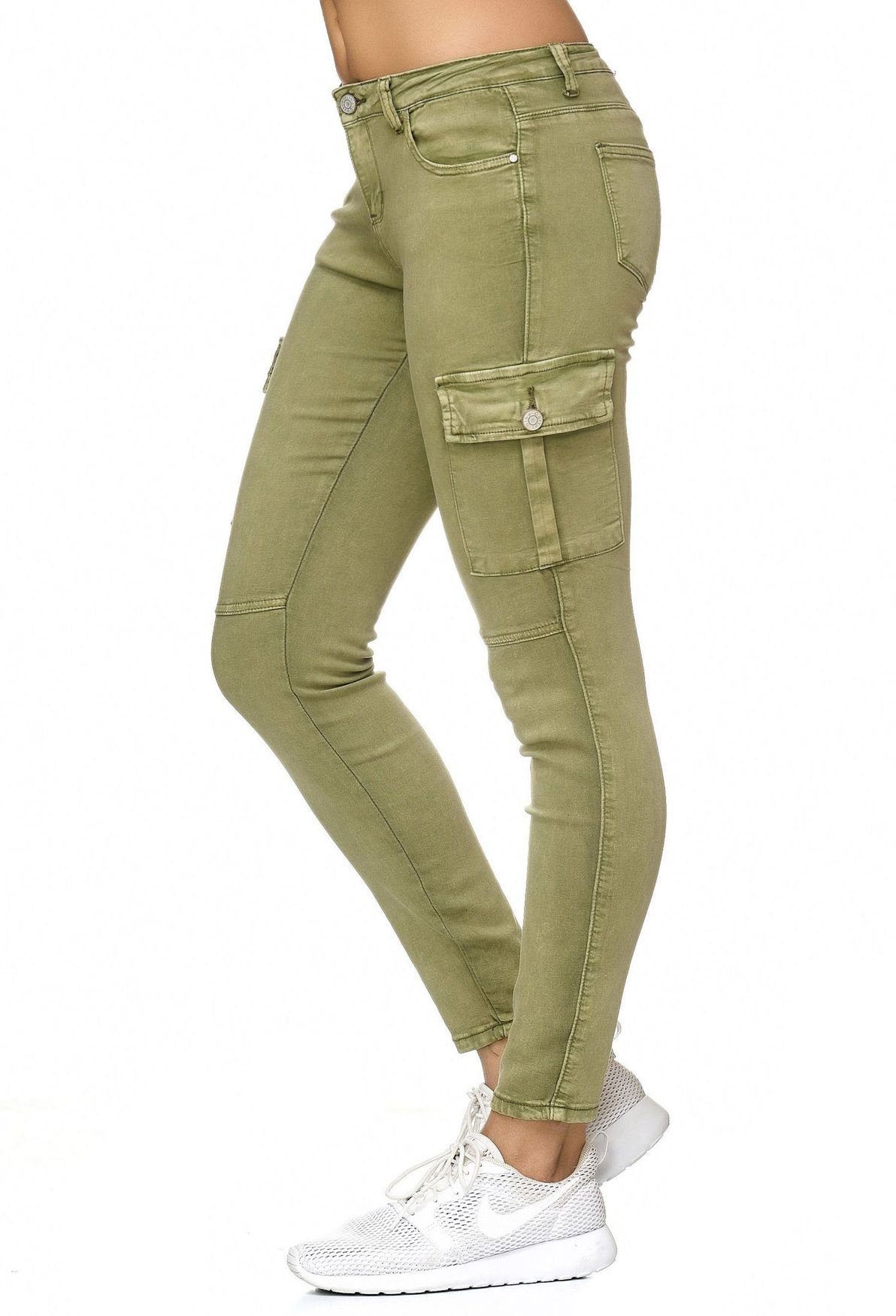 Nina Carter Stoffhose Denim Cargo Pants günstig online kaufen