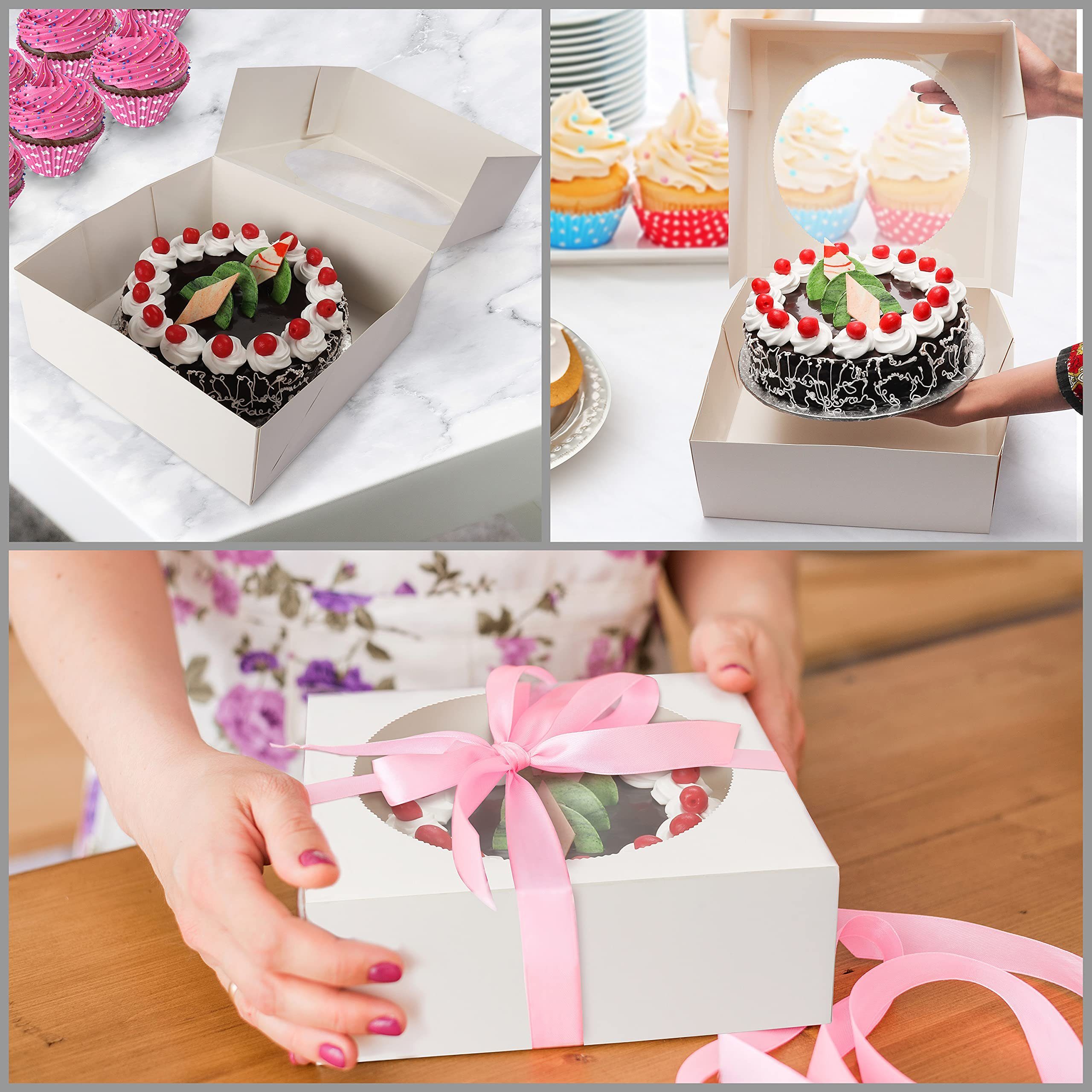 Kurtzy Vorratsdose Weiße Cupcake-Box - 5 Mini Cakes Pack for Karton, Box - Cupcake für a Mini-Kuchen, or Pack 20 Large White Cake 20 5er