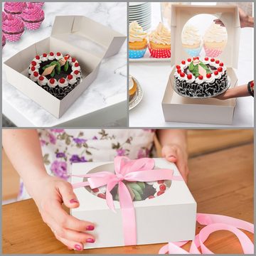 Kurtzy Vorratsdose Weiße Cupcake-Box - 5er Pack für 20 Mini-Kuchen, Karton, (1-tlg), White Cupcake Box - 5 Pack for 20 Mini Cakes or a Large Cake