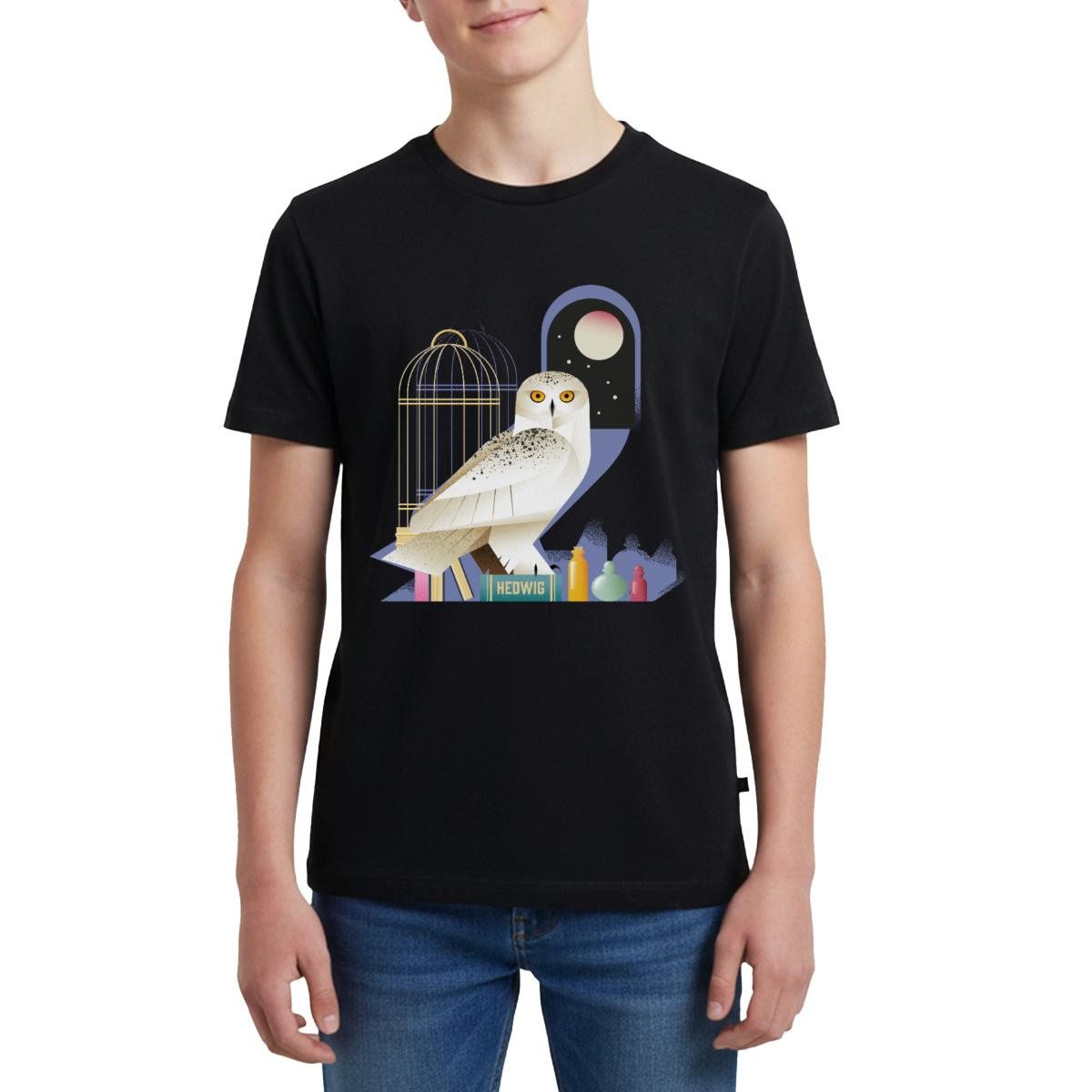 T-Shirt Harry Potter Eule Hedwig Bei Nacht Teenager Premium T-Shirt