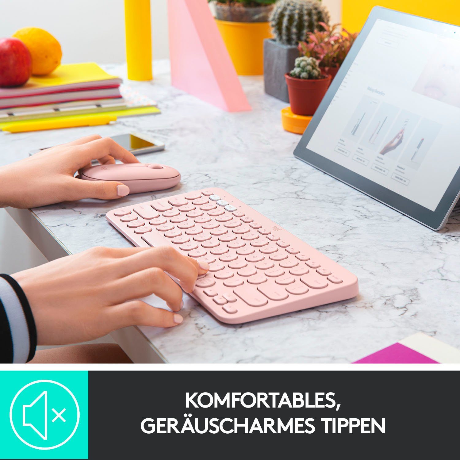 MULTI-DEVICE K380 Wireless-Tastatur Rose Logitech