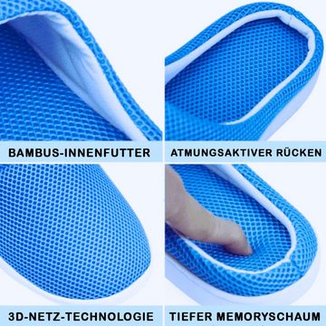 Best Direct® Stepluxe® Slippers Summer Slipper (2-tlg) Gel Schuh mit Bambusfasern, blau, 35-46, Mesh, atmungsaktiv