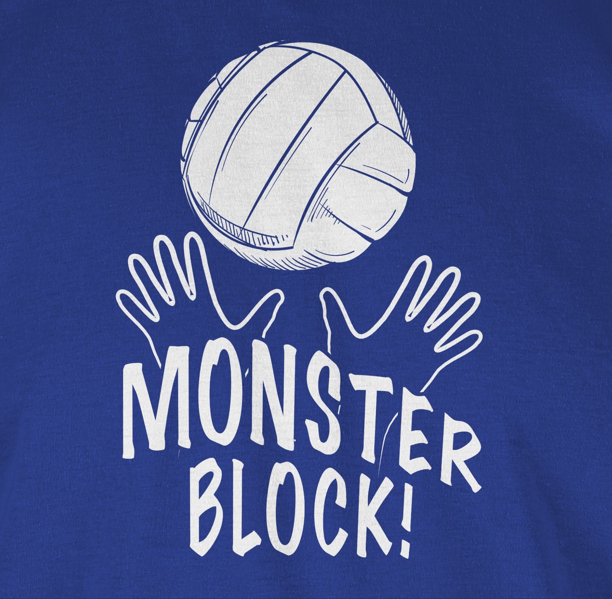 Monsterblock! Volleyball Shirtracer Geschenke T-Shirt 02 Royalblau