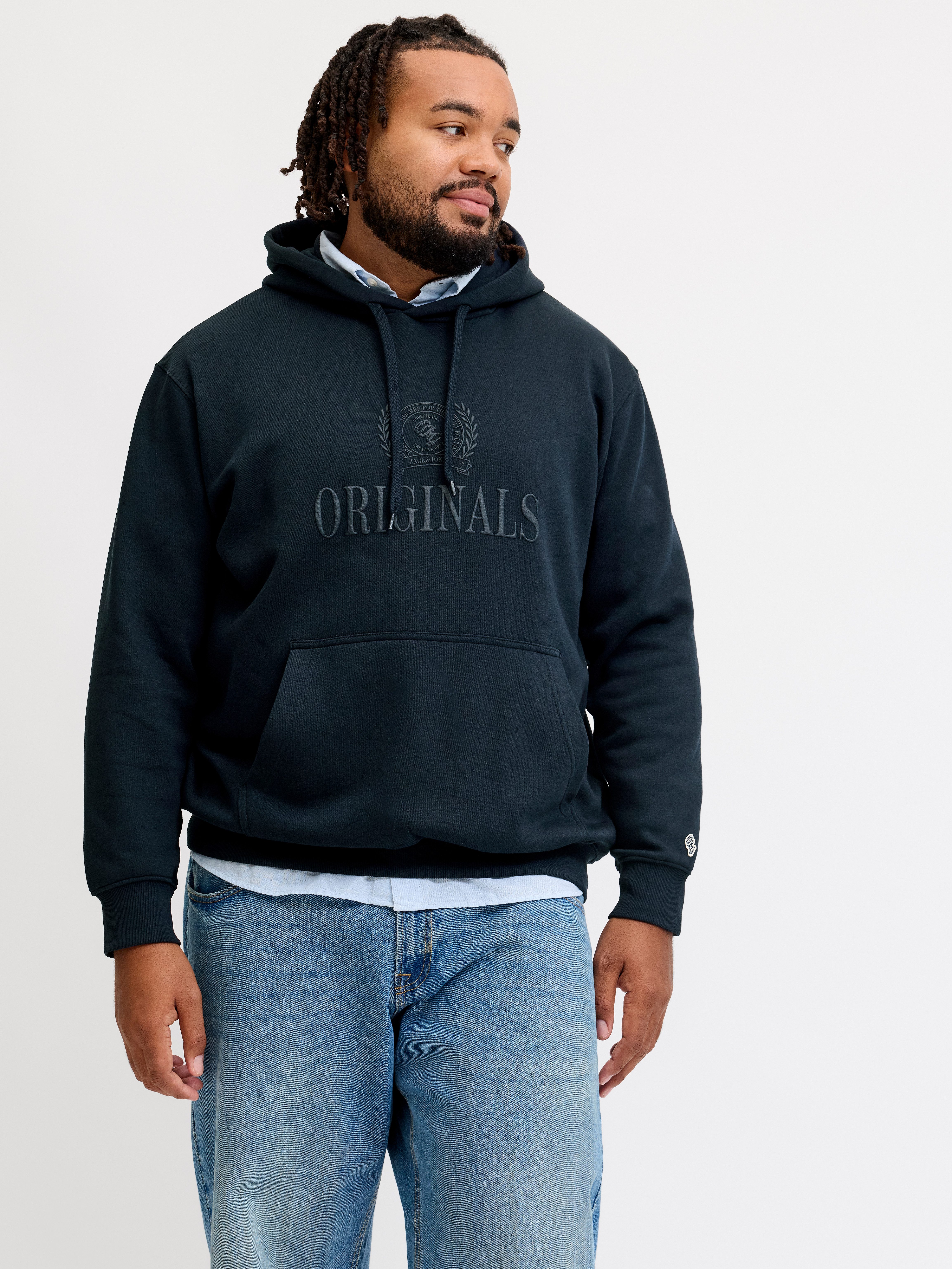 Jack & Jones PlusSize Kapuzensweatshirt JORFREDERIKSBERG MONOGRAM SWEAT HOOD PLS Baumwollmischung, regular fit
