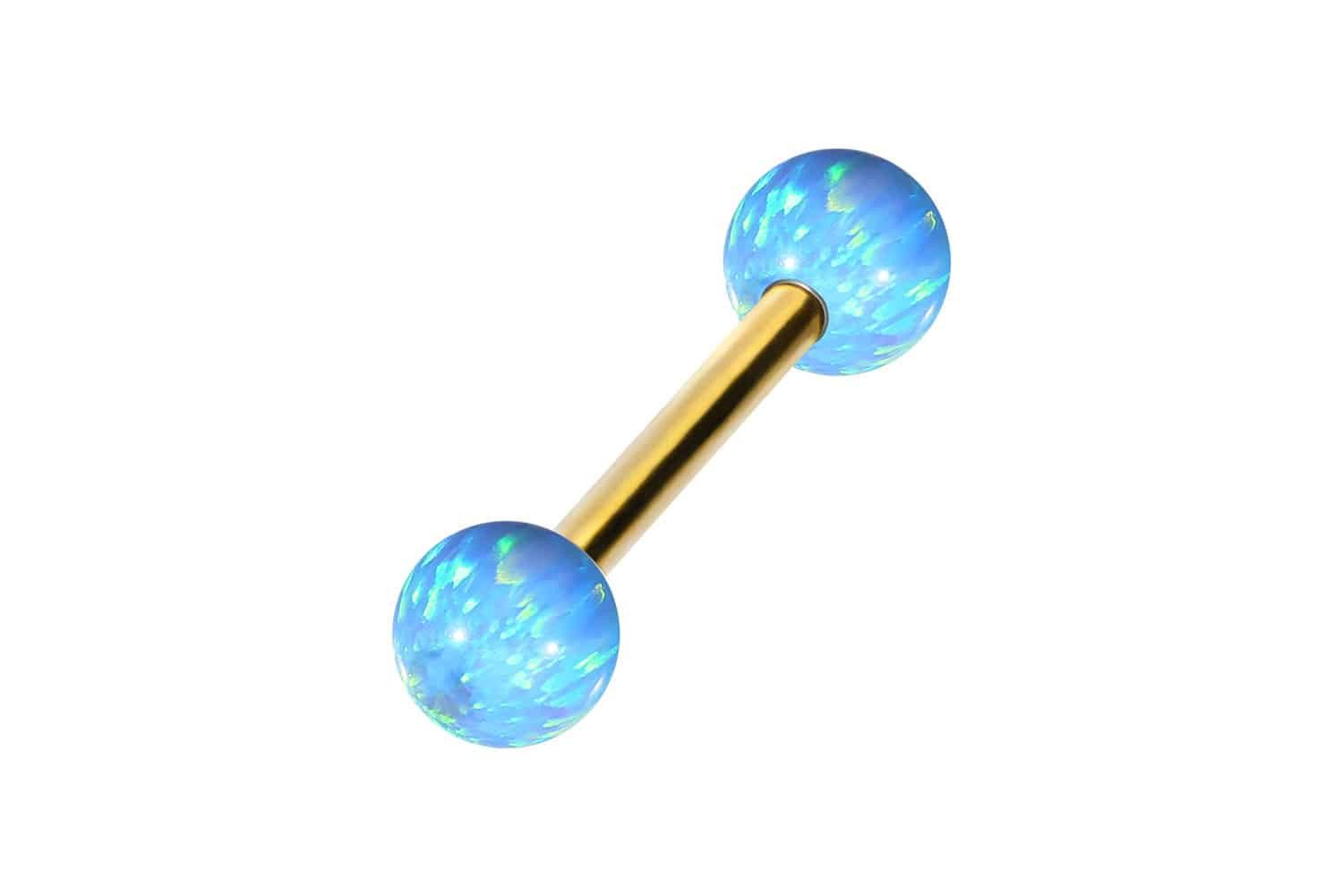 Brustwarzenpiercing Chirurgenstahl Barbell SYNTHETISCHE OPALE
