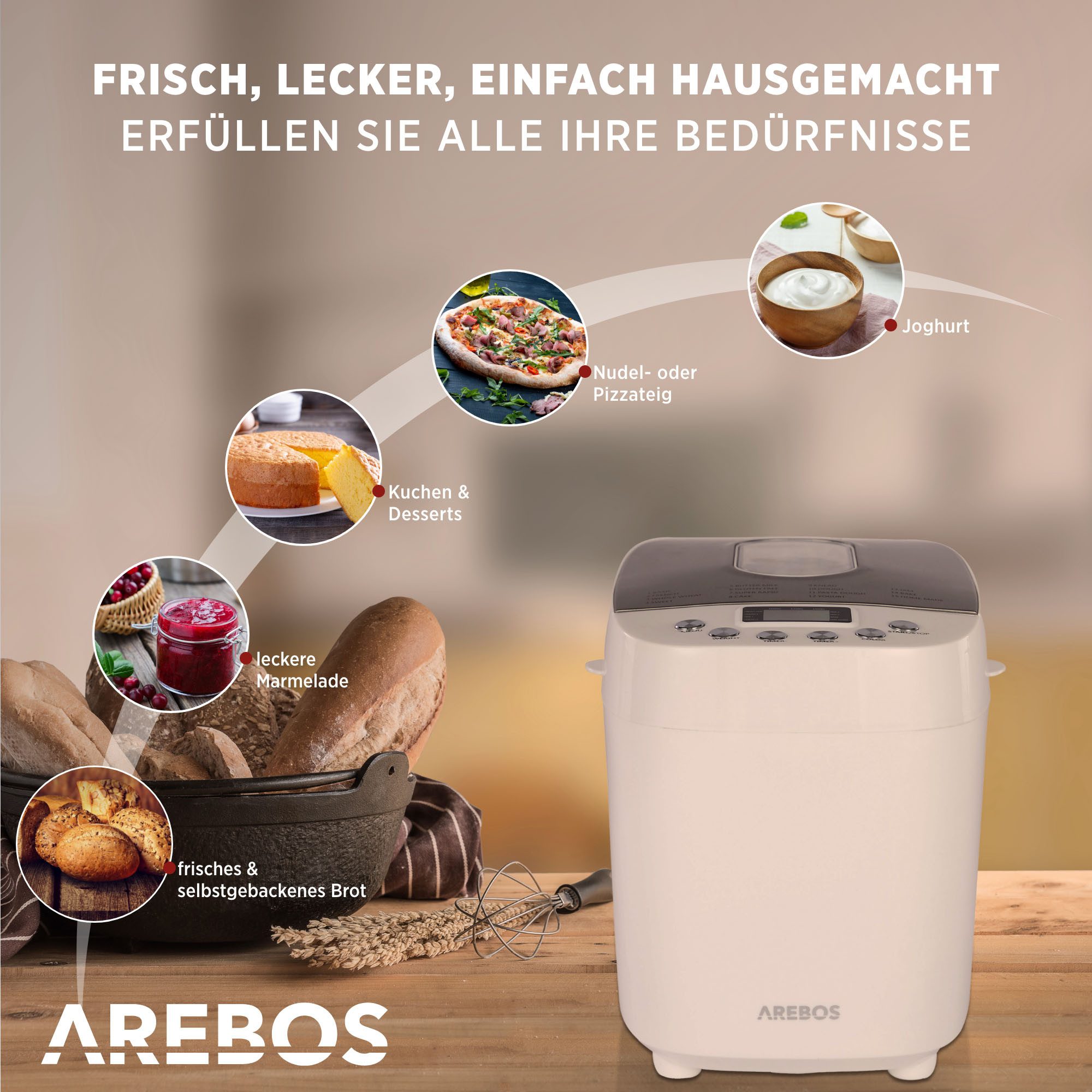 Arebos Brotbackautomat 1500g - Bild 2