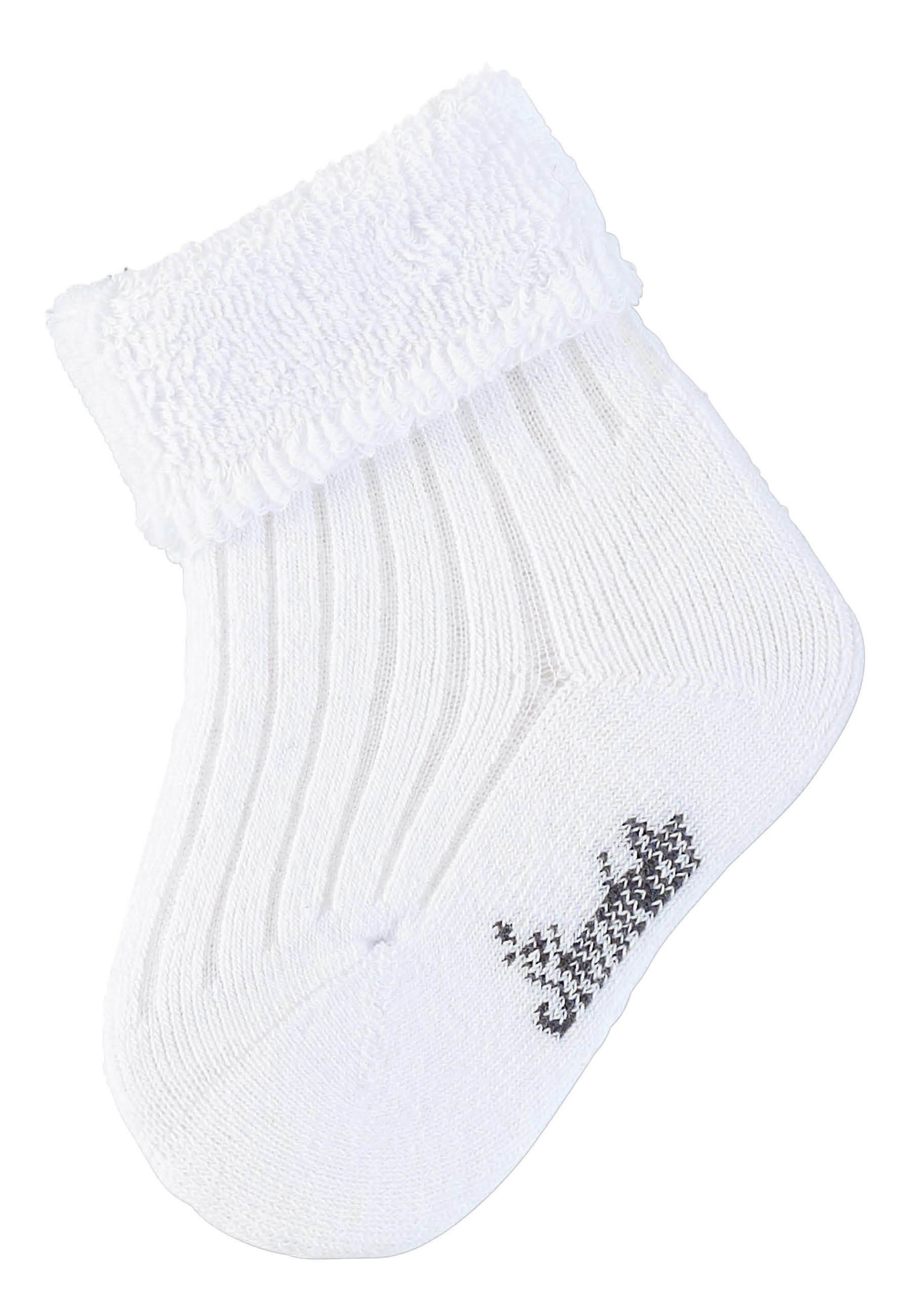 Sterntaler® Basicsocken Baby-Socken uni (Söckchen mit Vollplüsch, Kindersocken gemustert) Babysocken mit süßen Motiven, Kurzsocken mit Umschlag