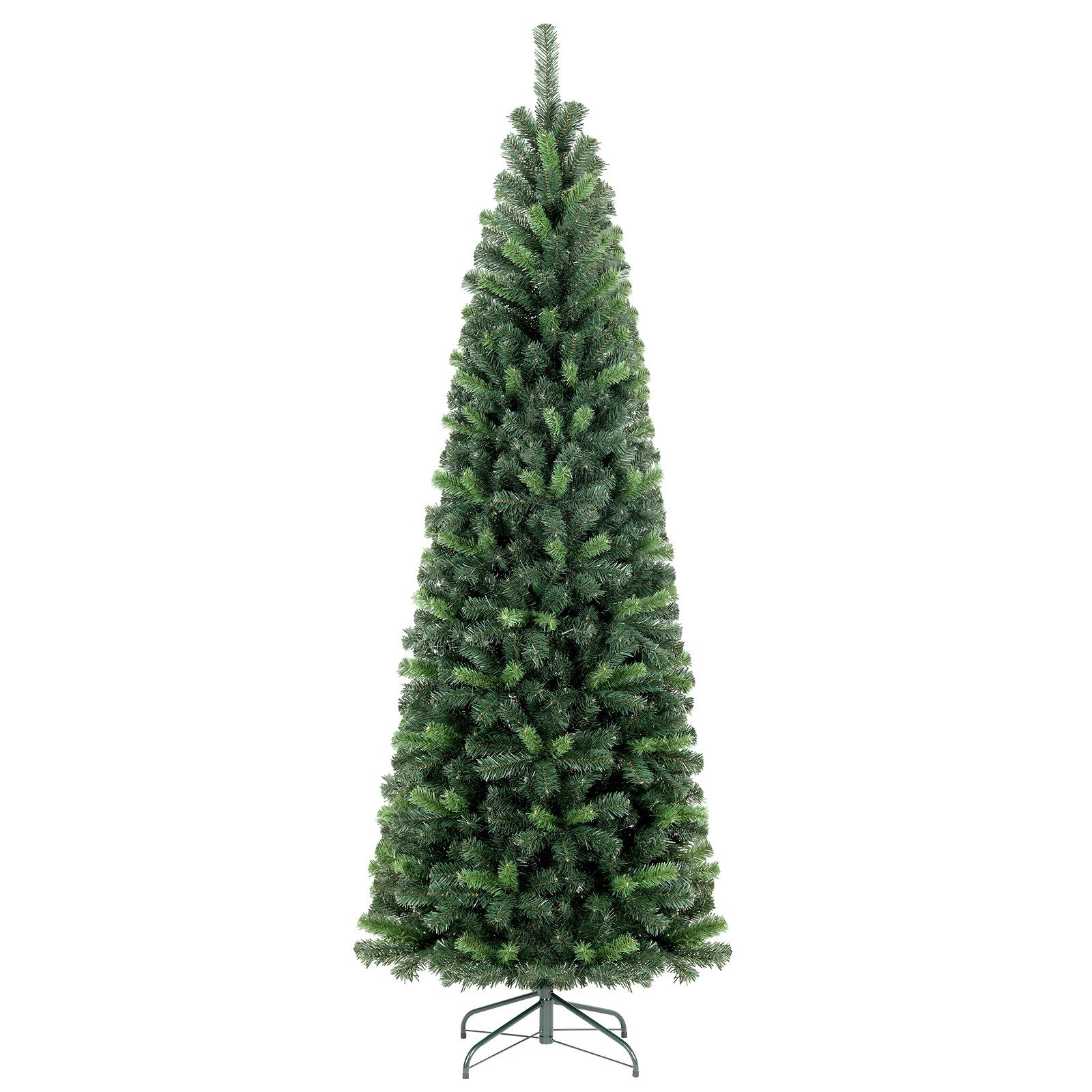 Salcar Künstlicher Weihnachtsbaum Bleistift Weihnachtsbaum Schmal Tannenbaum Künstlich Christbaum Außen, 180 cm mit 618 PVC Nadeln