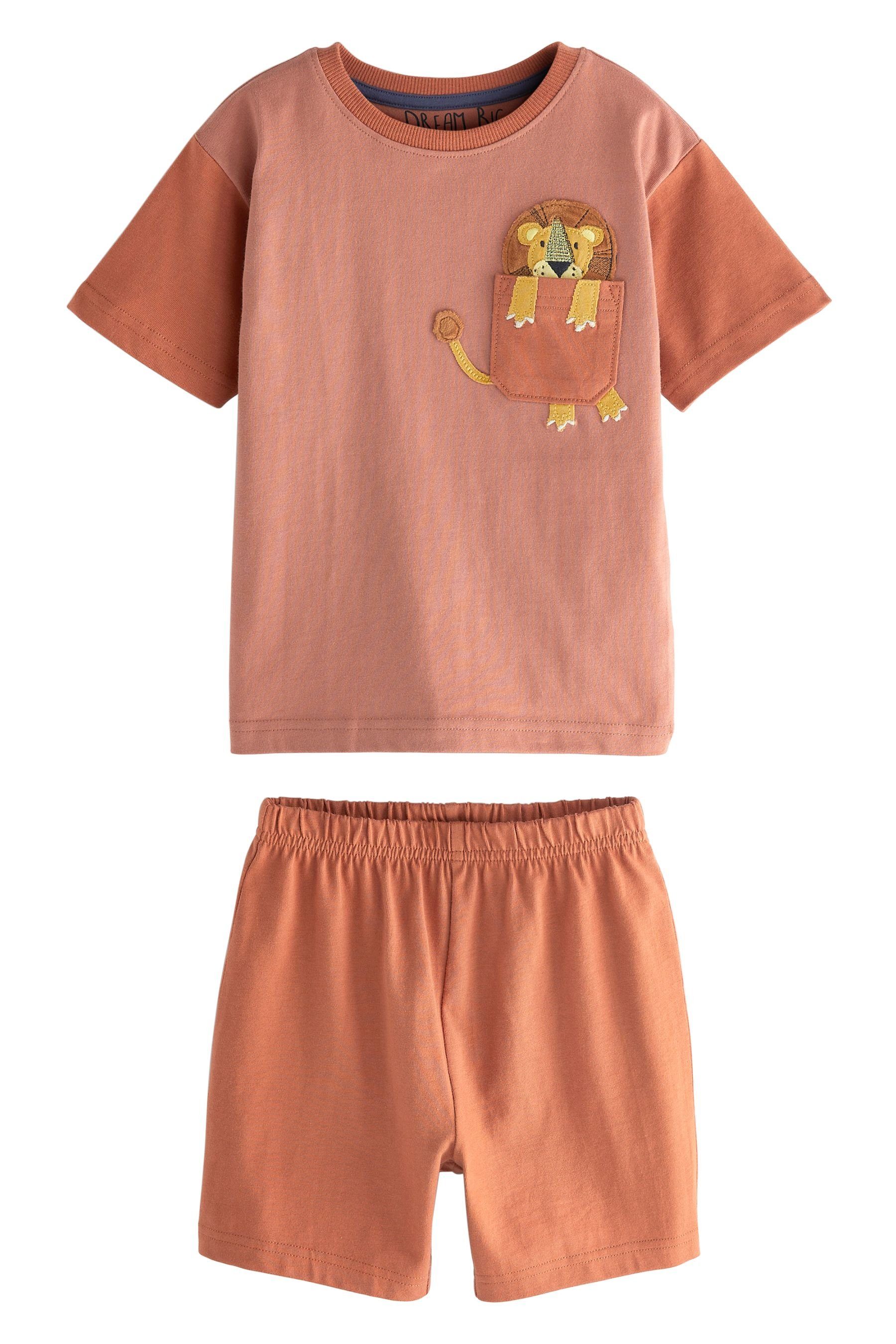 Next Pyjama Kurzer Schlafanzug im tlg) Pocket (6 Animal 3er-Pack
