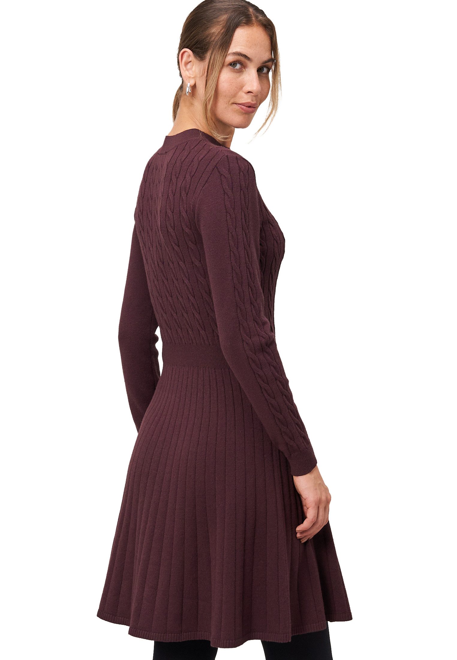 Zero Strickkleid Damen mit Zopfmuster strukturiert