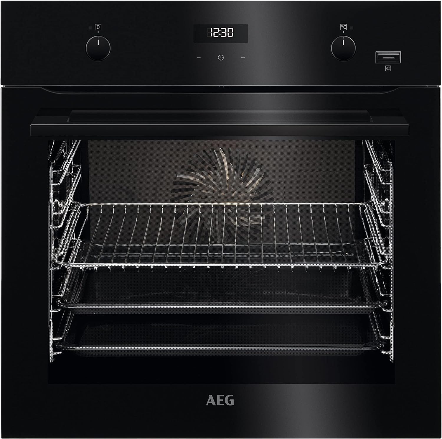 AEG Backofen schwarz 71 Liter SteamBake Versenkknebel BCS455020B