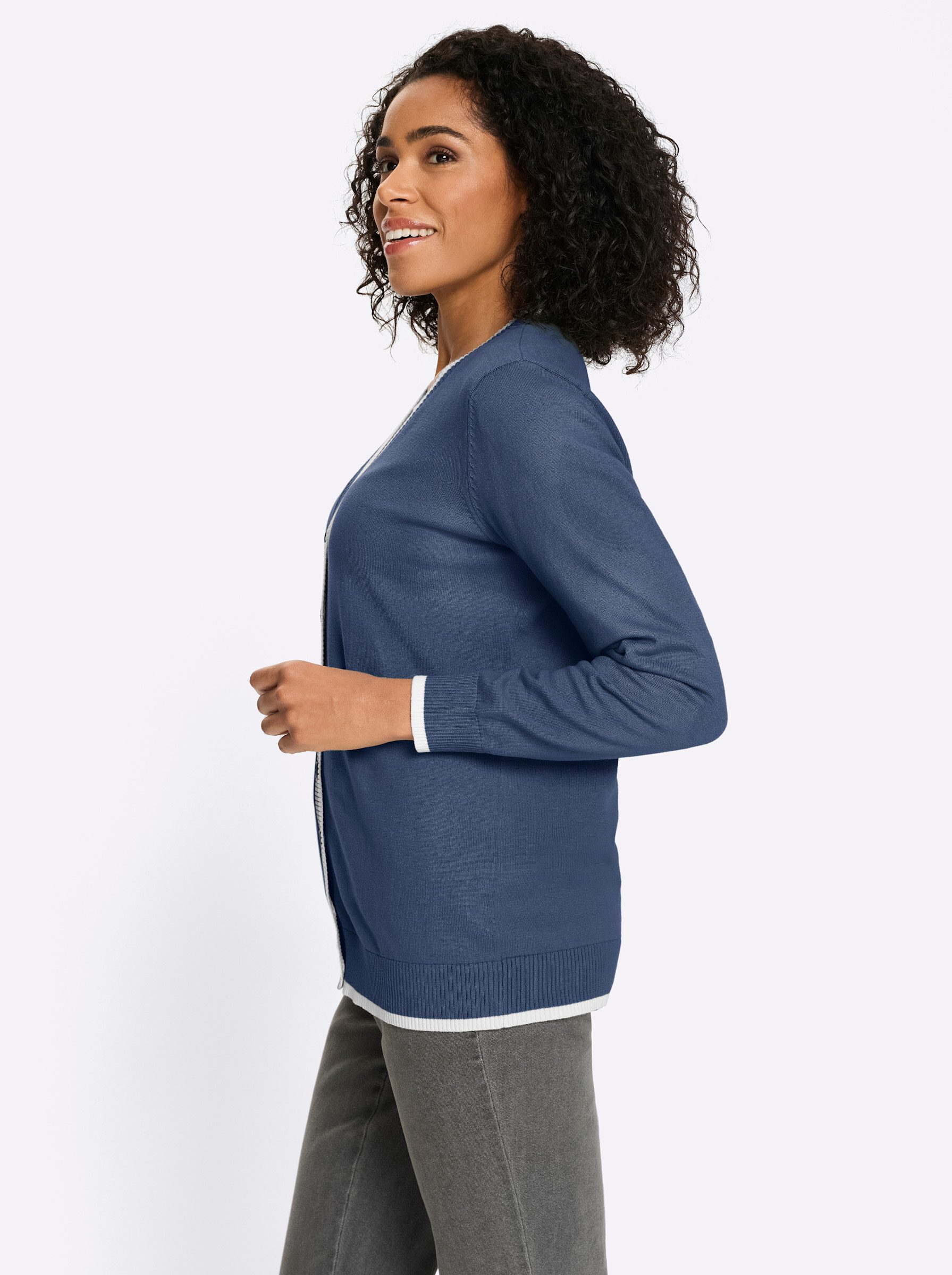 Sieh an! Strickjacke Strickjacke Langarm Jersey