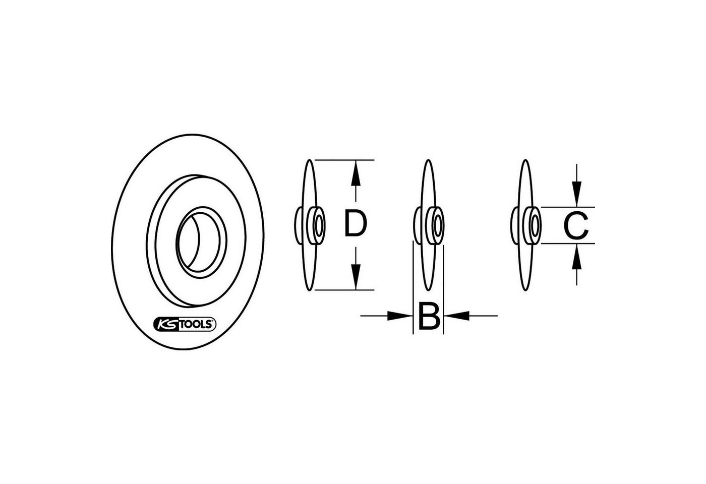 Thumbnail - KS Tools Rohrschneider KS TOOLS Ersatz-Schneidrad für Metall für Ratschen-Rohrabschneide...